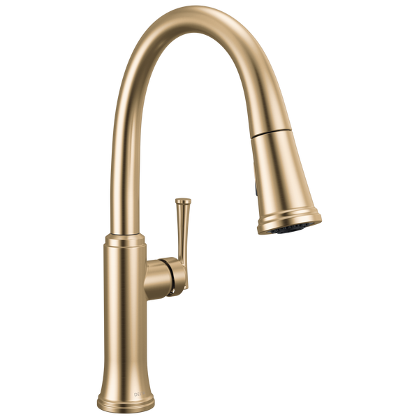 Single Handle Pull-Down Kitchen Faucet in Champagne Bronze 19842