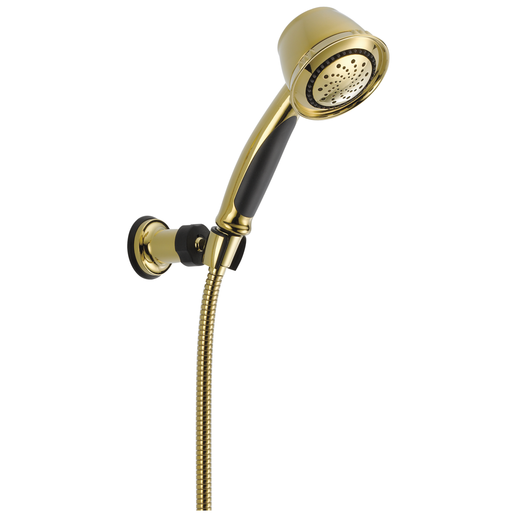 Premium 5Setting Adjustable Wall Mount Hand Shower in Polished Brass