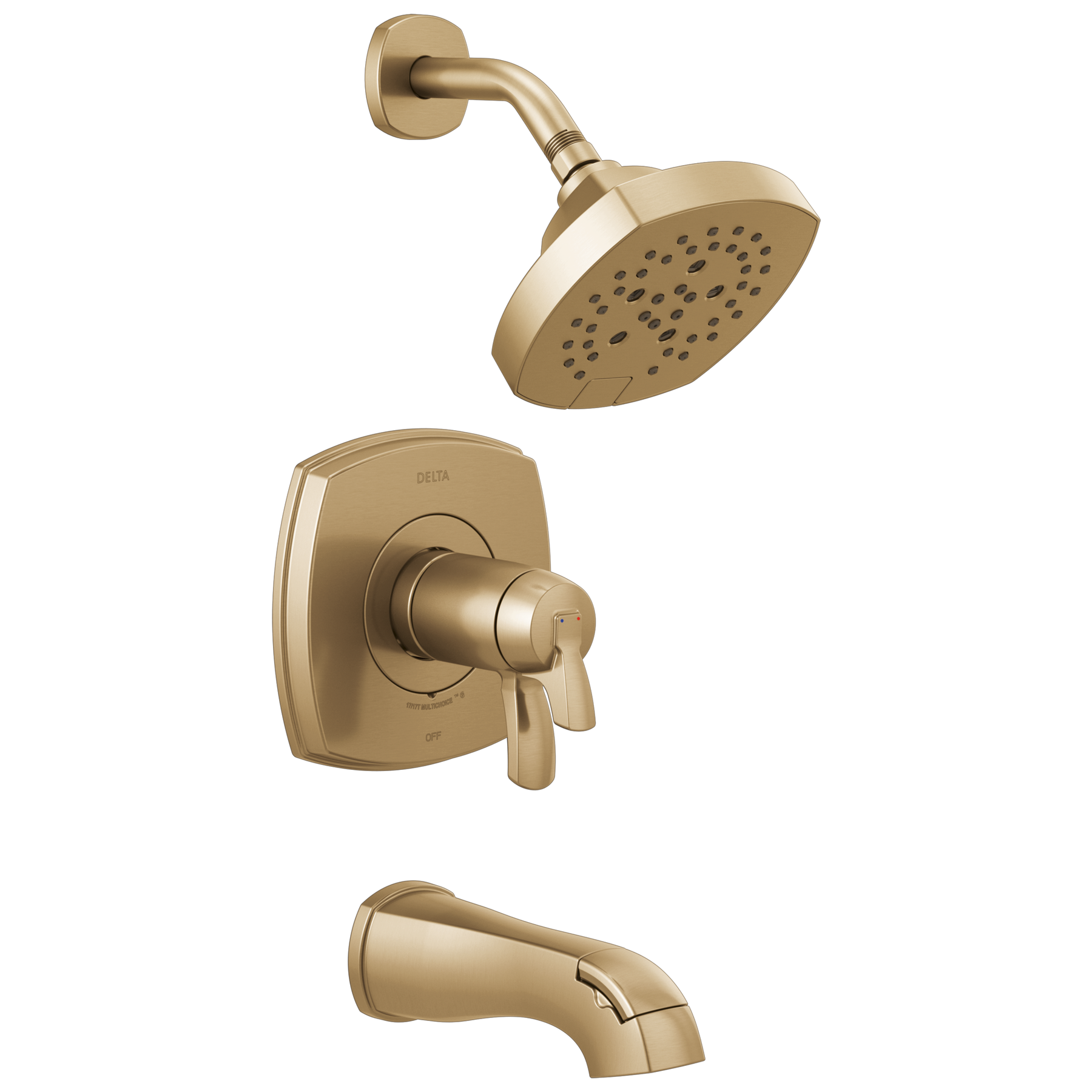 17 Thermostatic Tub and Shower Only in Lumicoat® Champagne Bronze