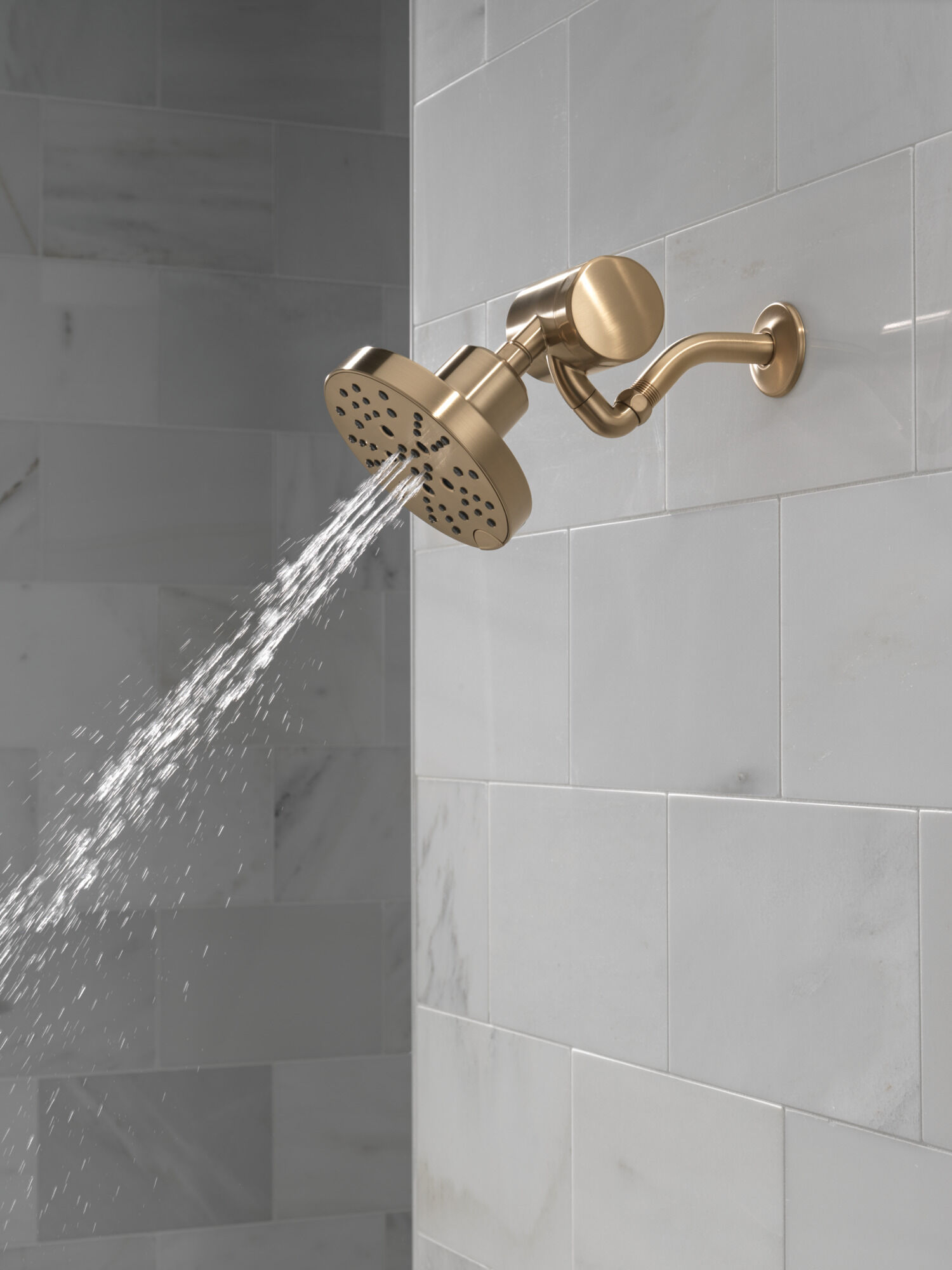 H2Okinetic® 5-Setting Contemporary Raincan Shower Head in Lumicoat