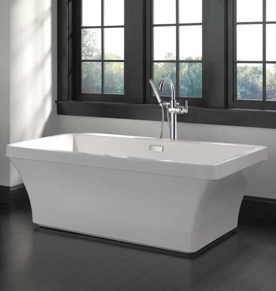 60'' x 32'' Freestanding Tub with Integrated Waste and Overflow, image 7