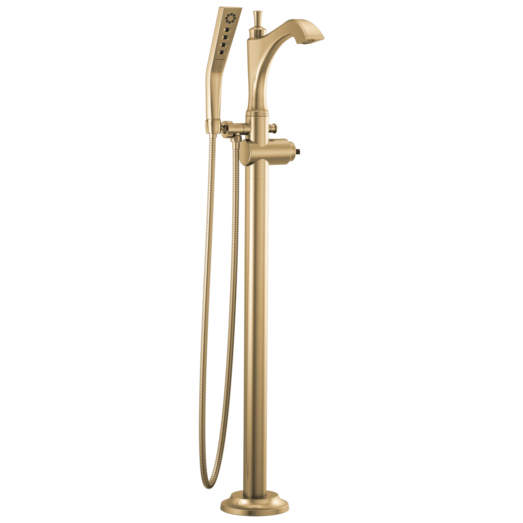 Delta Faucet Dorval® Single Handle Floor Mount Tub Filler Trim - Less Handle in Champagne Bronze