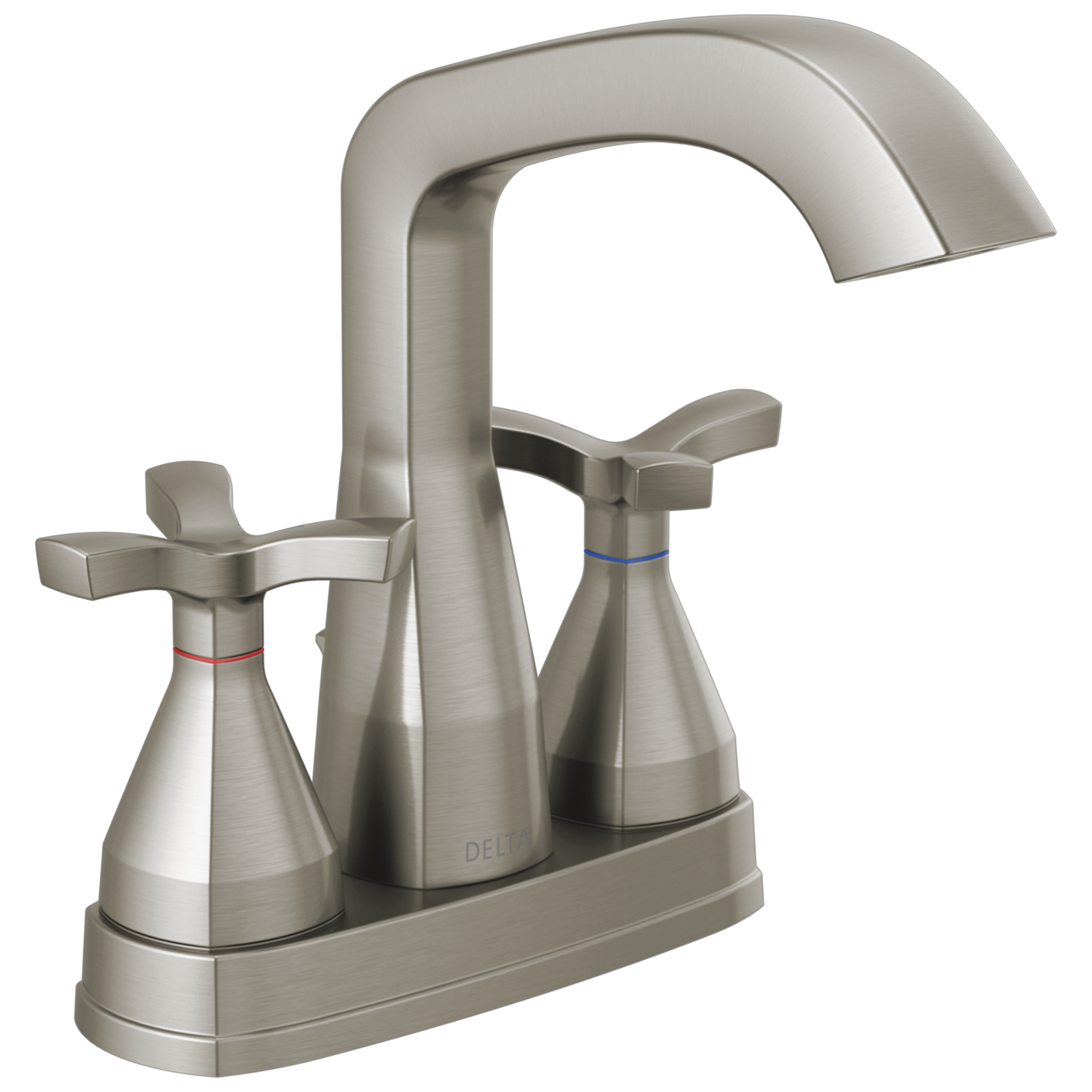 Delta Faucet Stryke Two Handle Centerset Bathroom Faucet with Pop-up Drain - Lumicoat Stainless