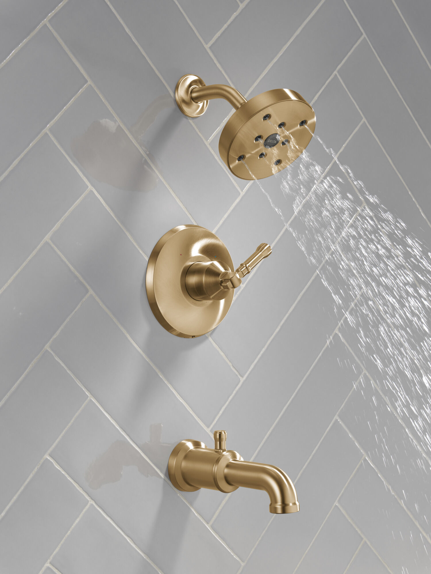 VARMILO kassai ゴールドリミテッドエディション交換シャフト付き 14 Series Tub Shower Trim in Lumicoat® Champagne Bronze T14484-CZ