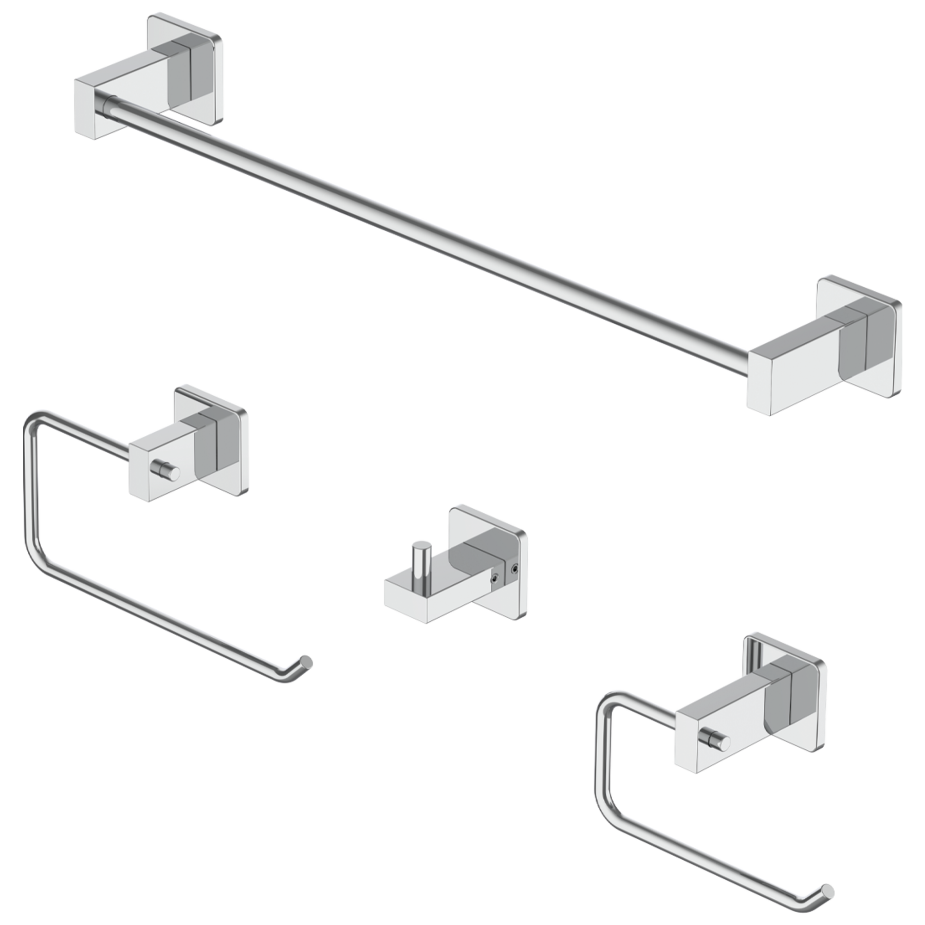 Square Bathroom Accessories Set in Chrome IAOCB001 Delta Faucet