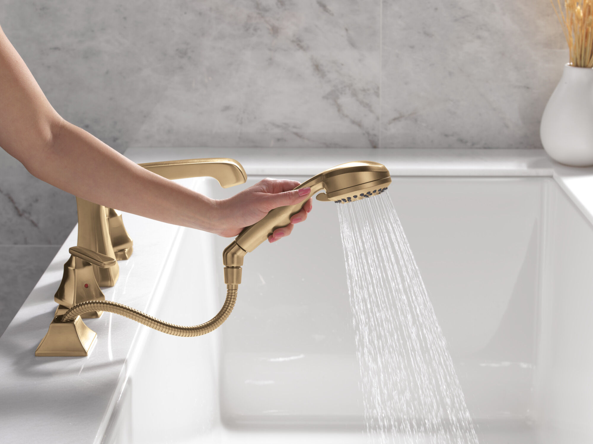 Roman Tub Trim with Hand Shower in Champagne Bronze T4764-CZ