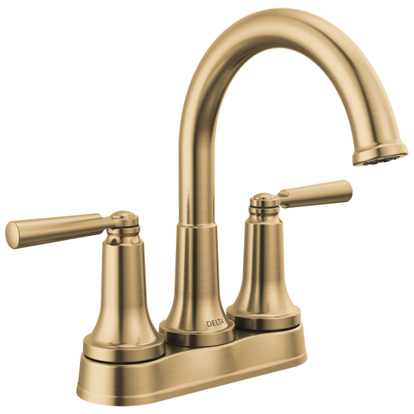 Two Handle Centerset Bathroom Faucet in Champagne Bronze 2535