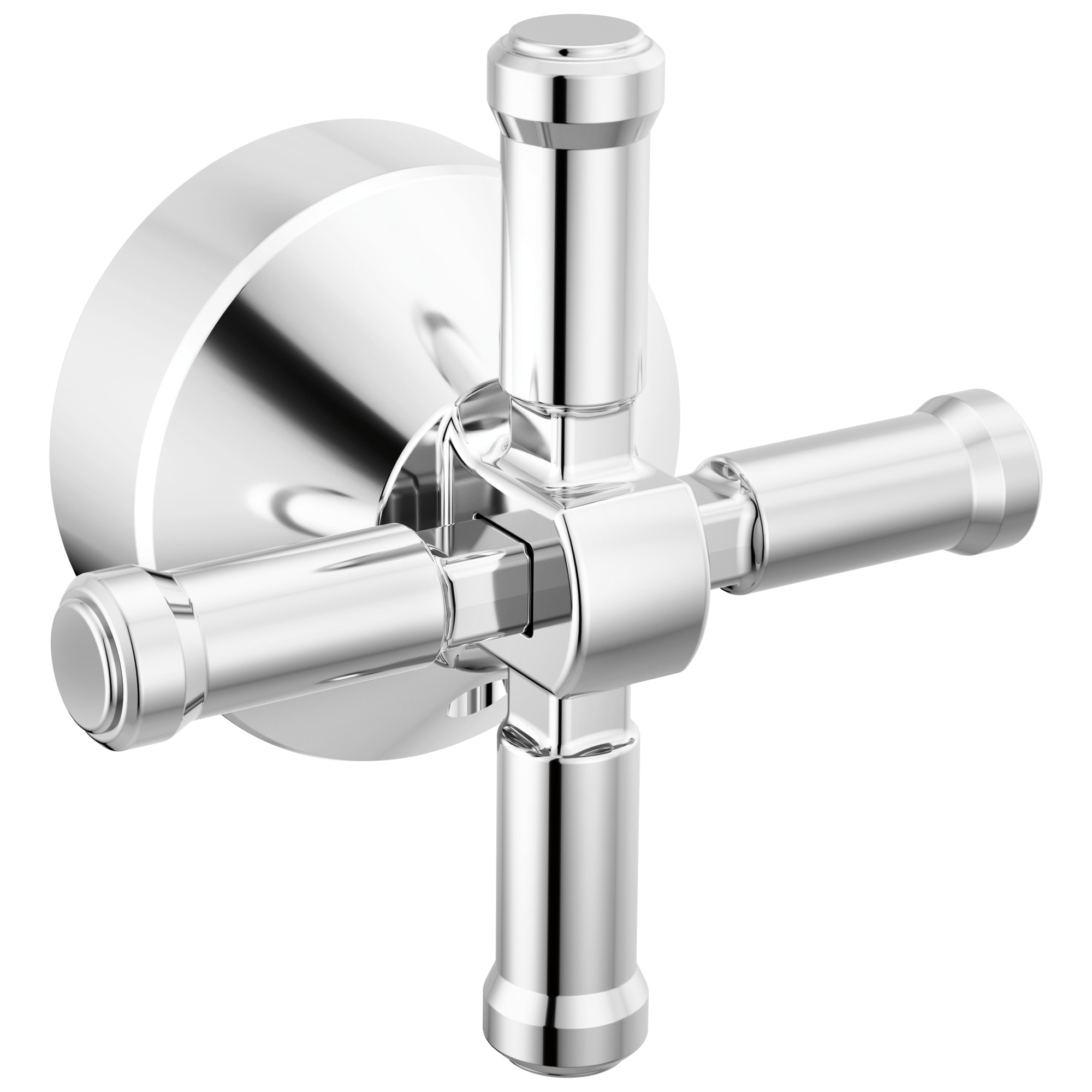 BroderickE Free Standing Tub Filler Handle Kit-Cross - Lumicoat Chrome