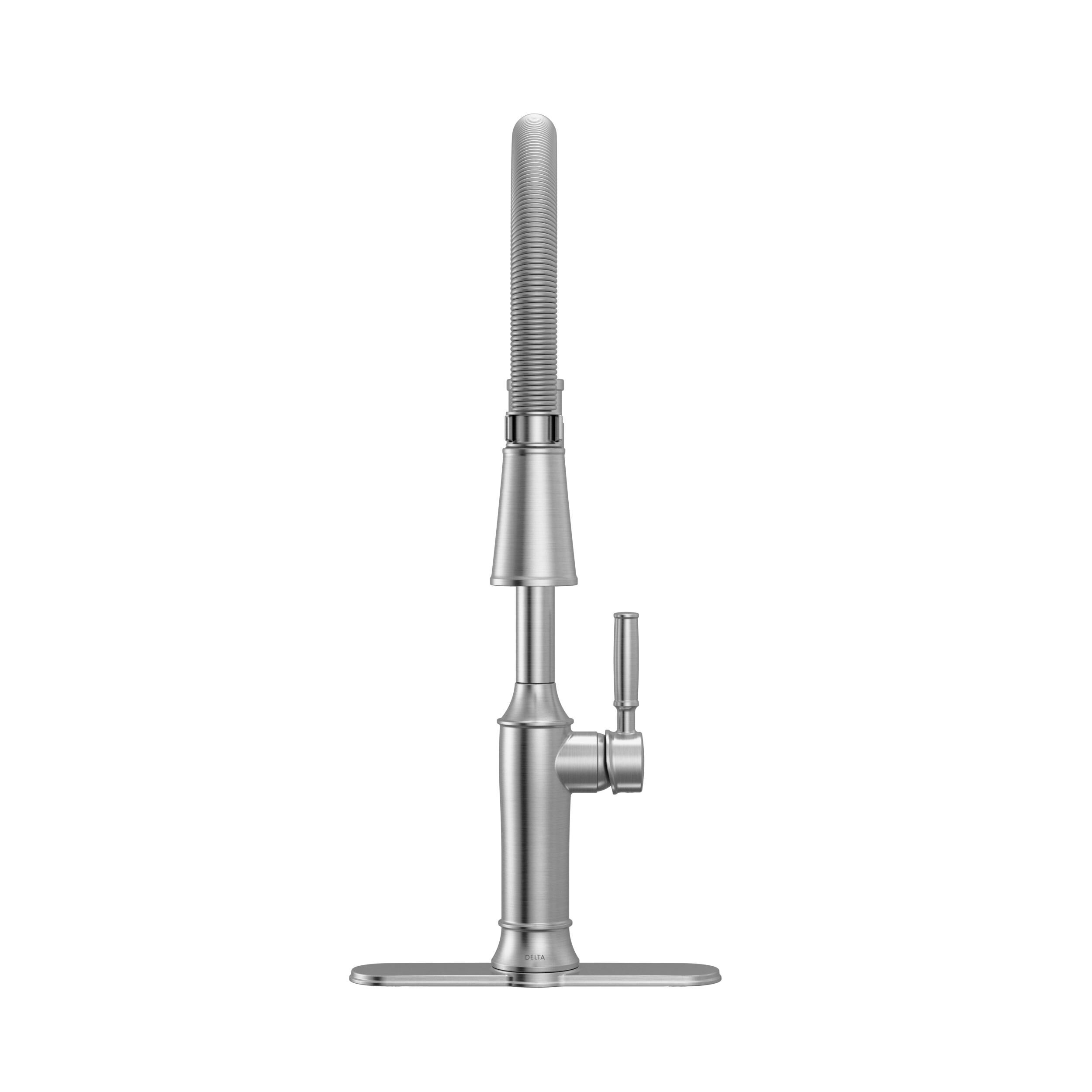 Single-Handle Pull-Down Spring Kitchen Faucet in Lumicoat® Arctic