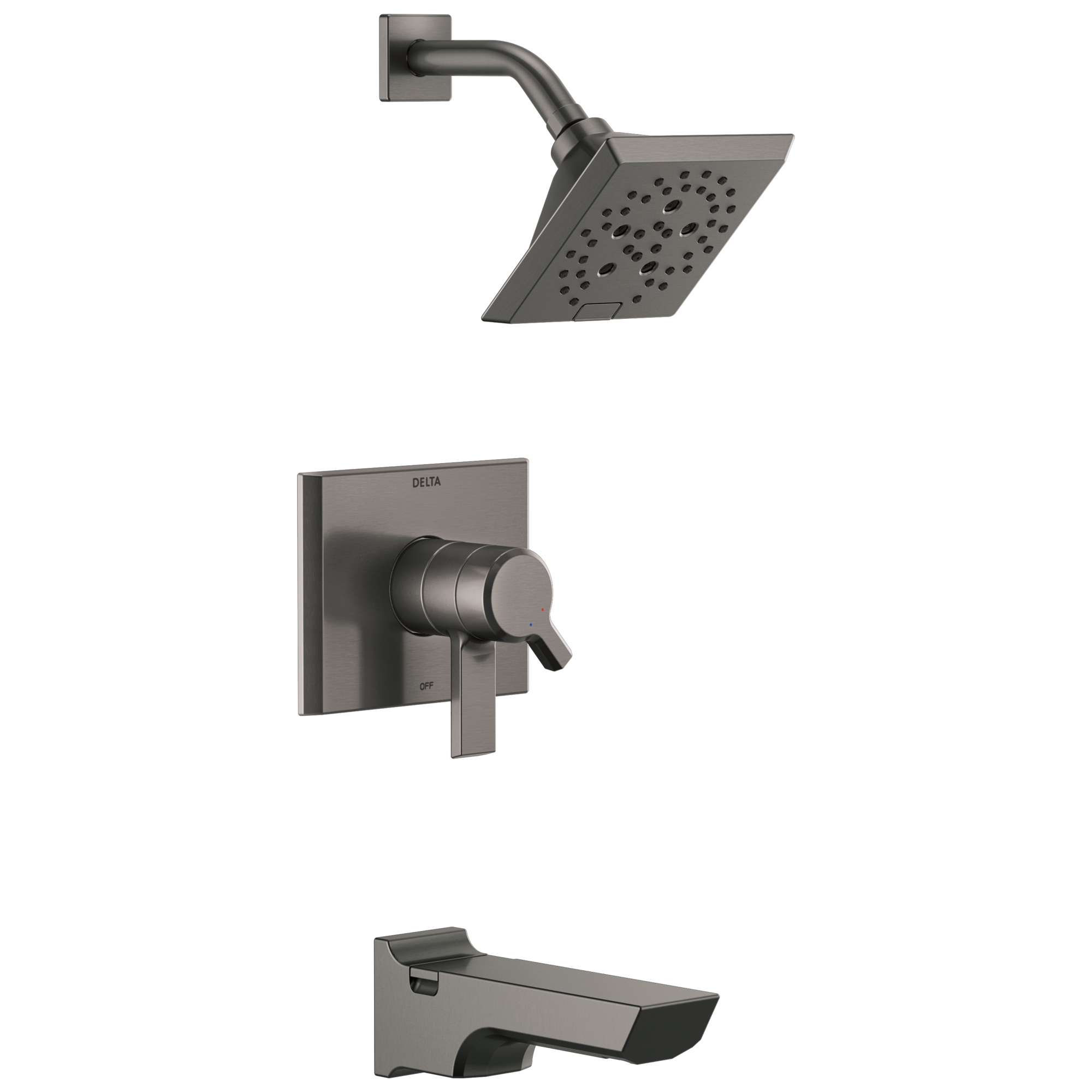 Delta Faucet Pivotale Monitor 17 Series H2okinetictub And Shower Trim - Lumicoat Black - Stainless