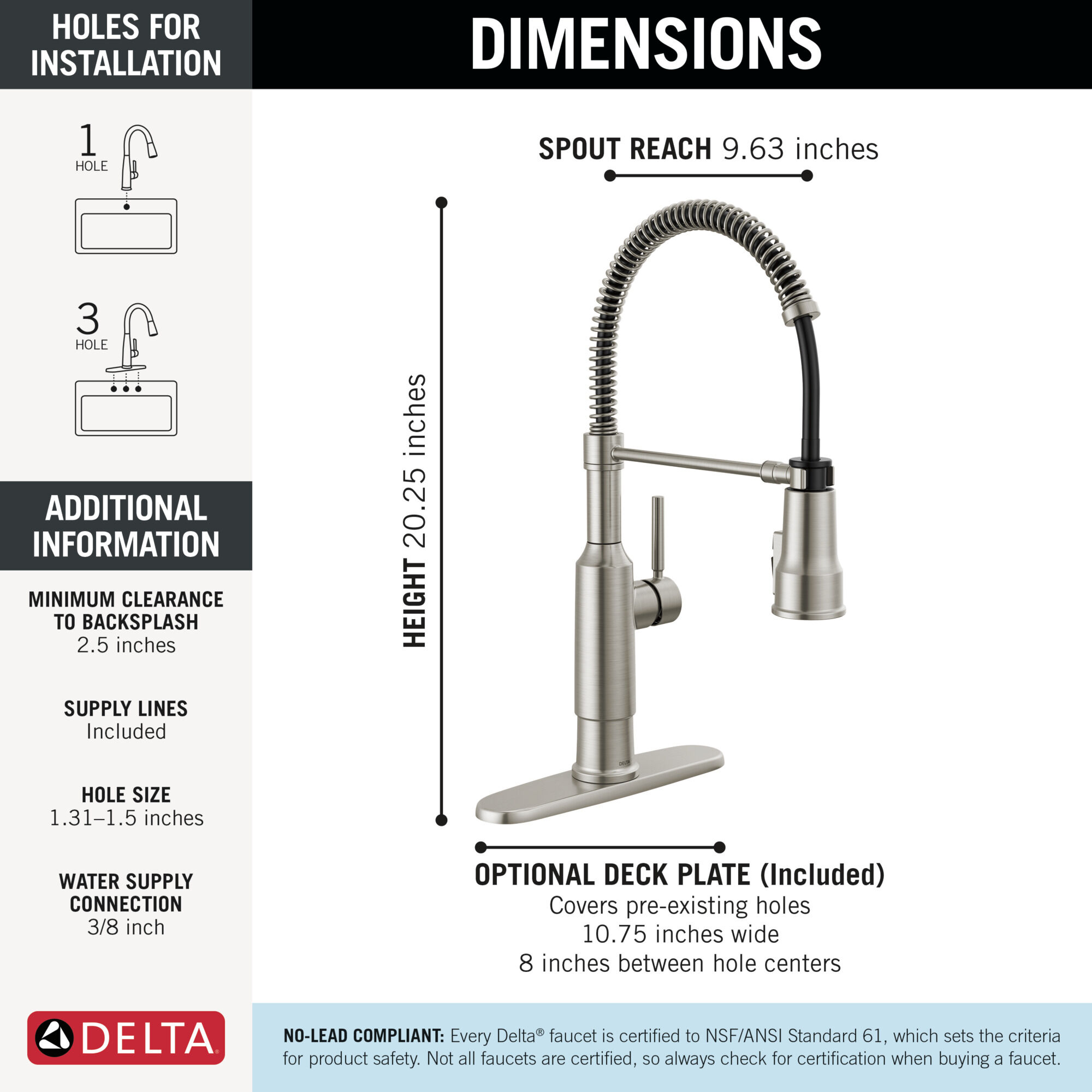 Single-Handle Pull-Down Spring Kitchen Faucet in Spotshield