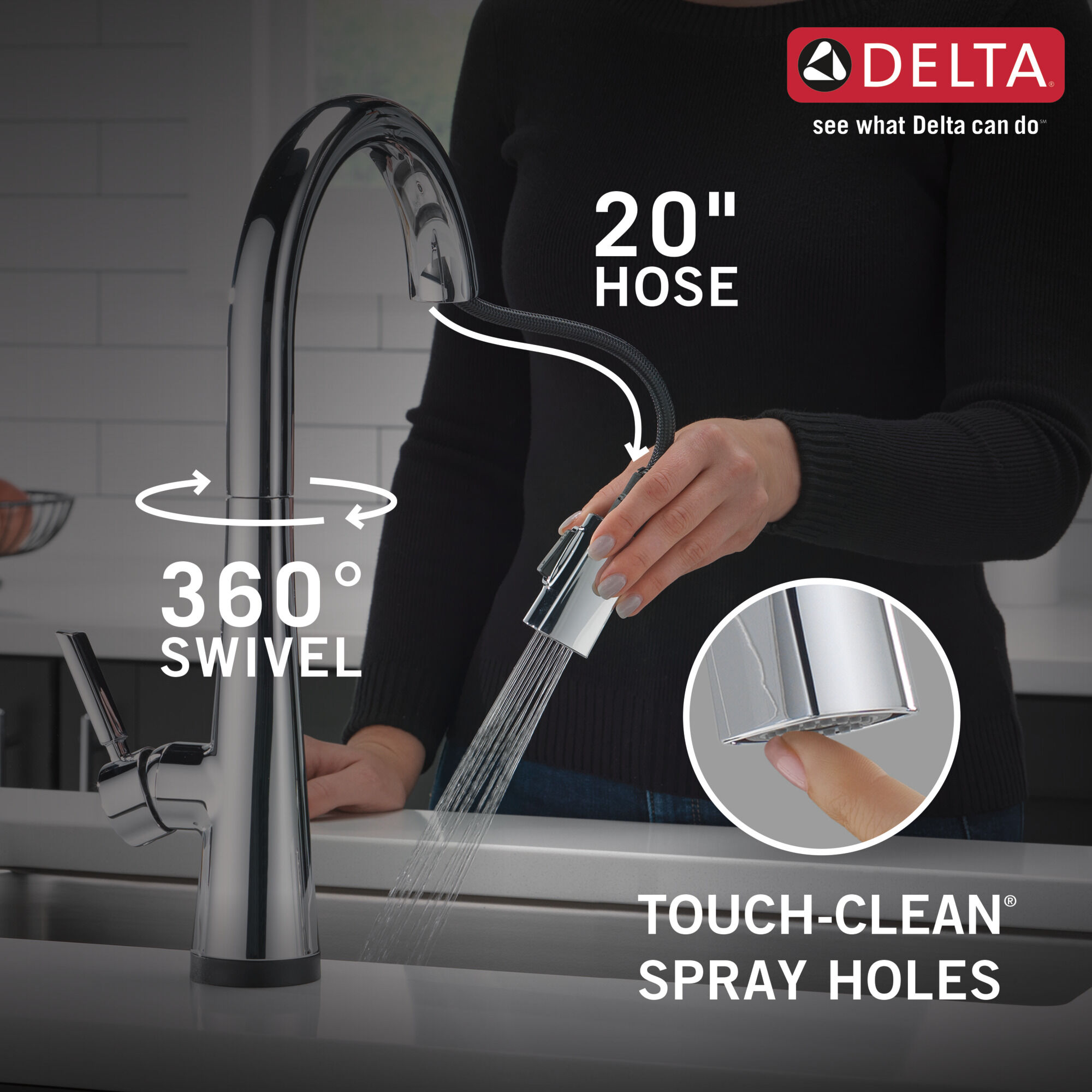 Single Handle Pull-Down Kitchen Faucet With Touch2O® Technology in