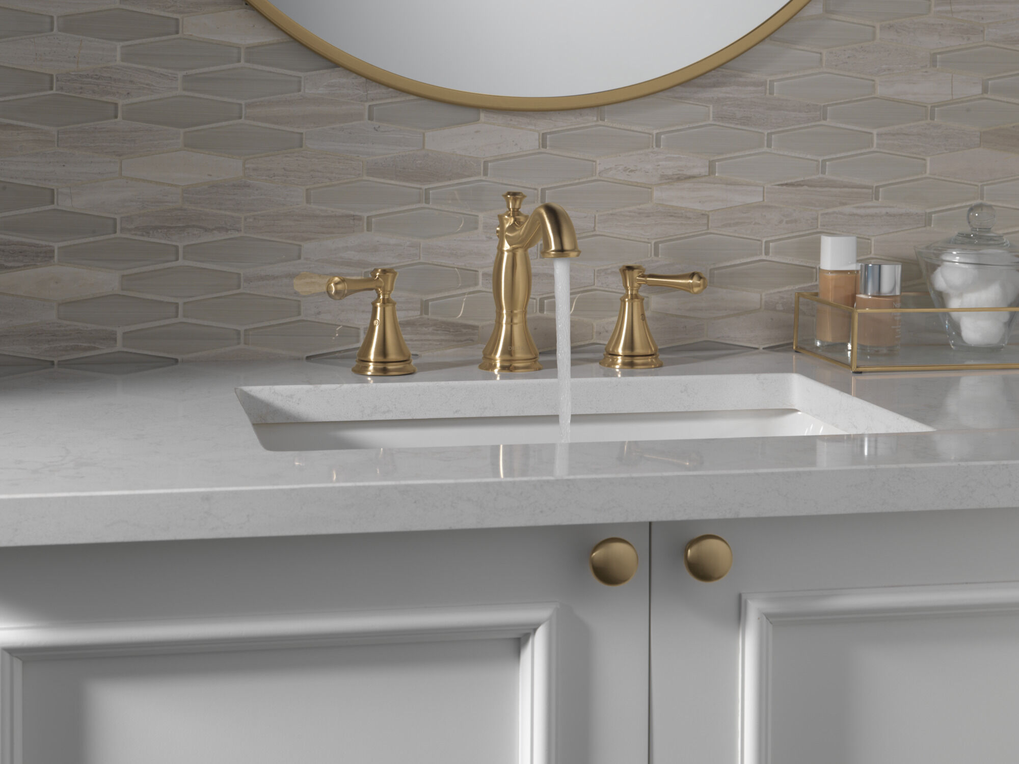 Two Handle Widespread Bathroom Faucet (Recertified) in Champagne