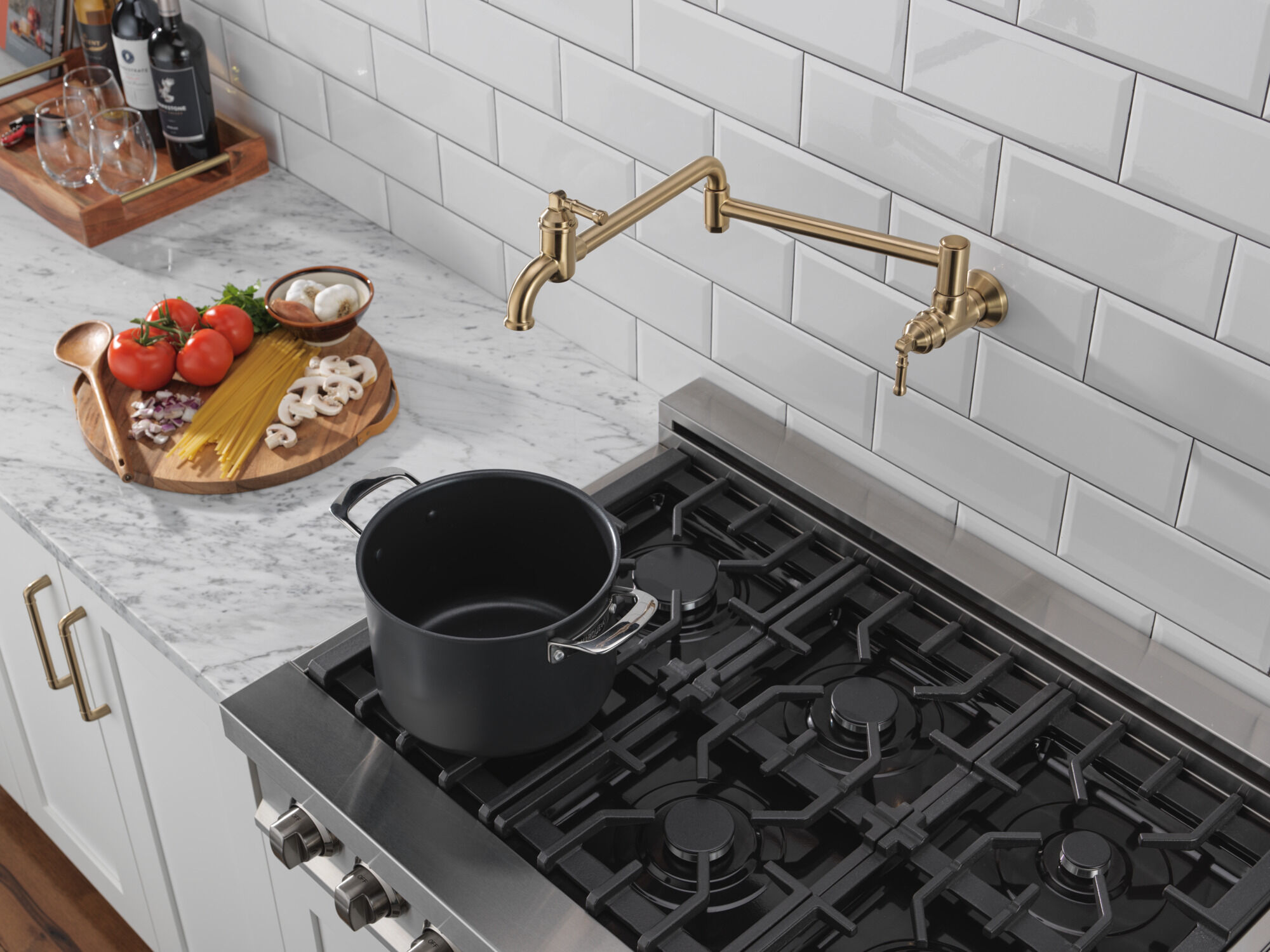 Wall Mount Pot Filler in Champagne Bronze 1190LFL-CZ | Delta Faucet