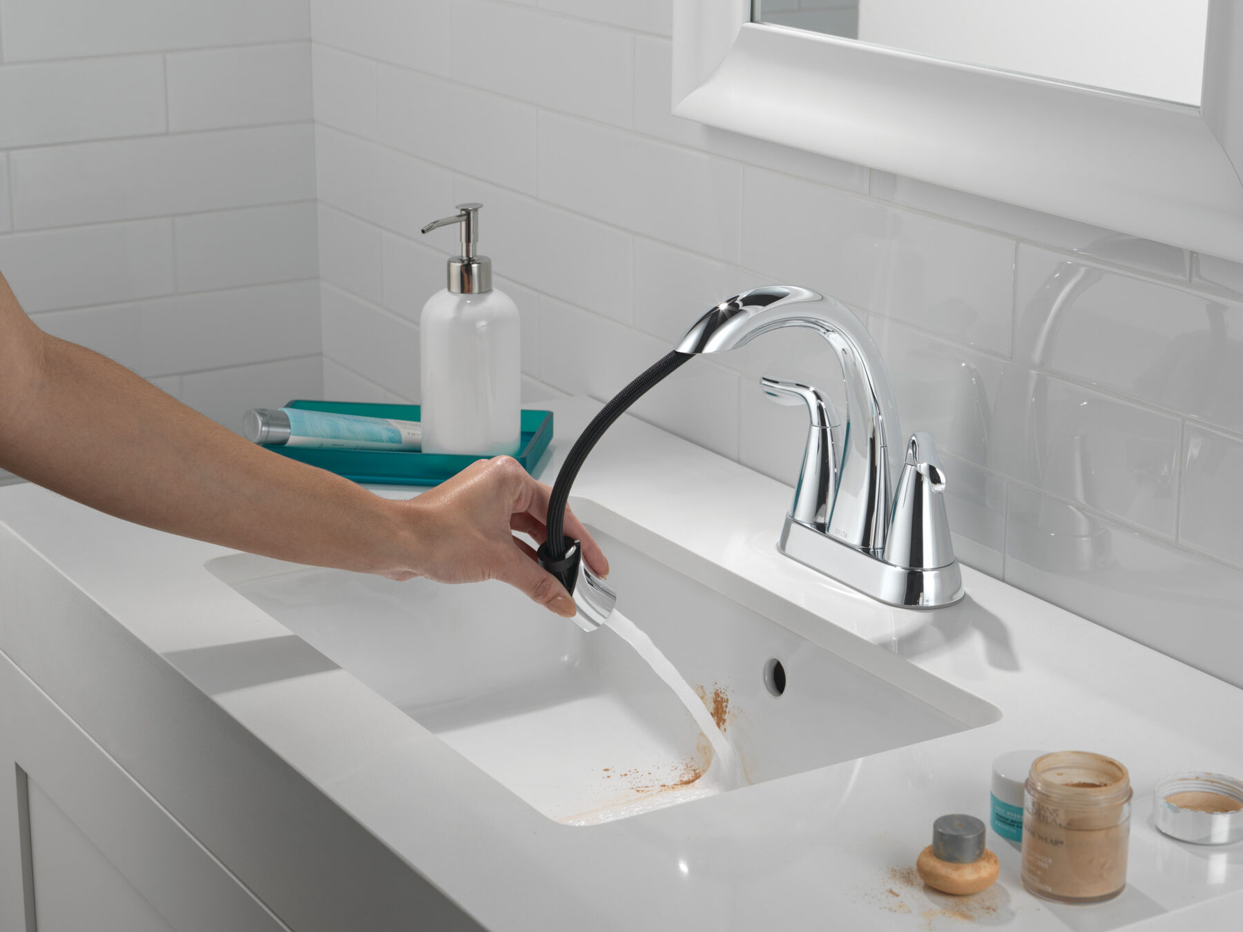 Two Handle Centerset Pull-Down Bathroom Faucet, image 7