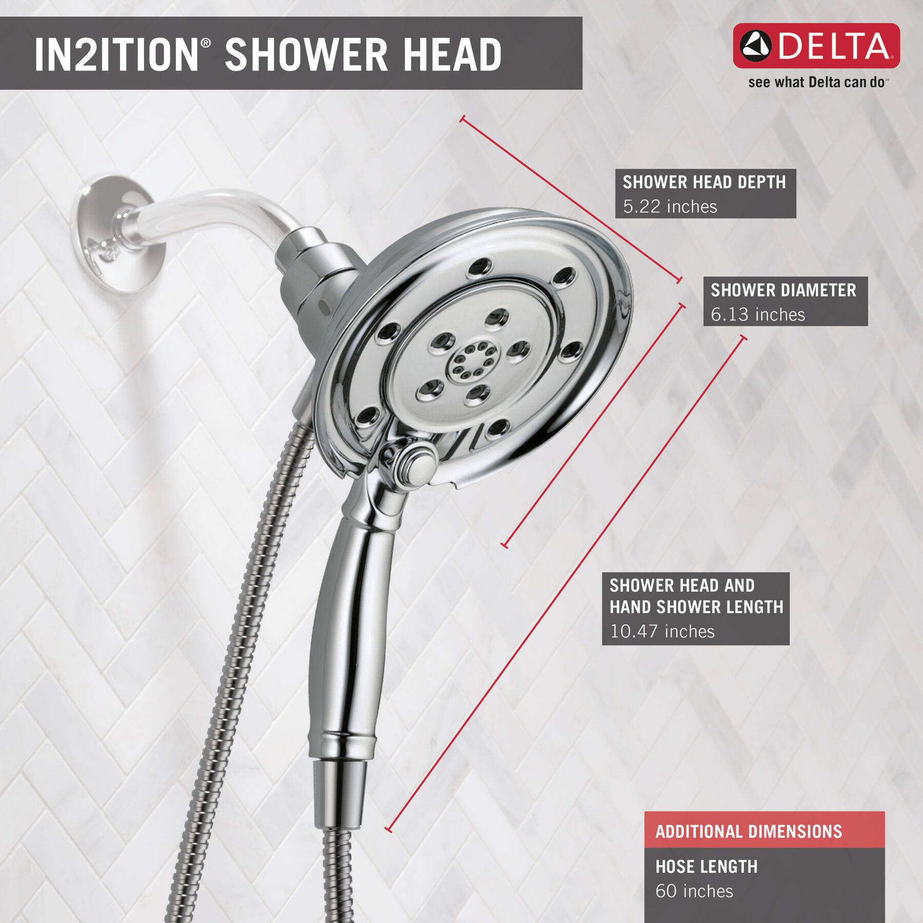 In2ition® 4Setting TwoinOne Shower in Chrome 58471PK