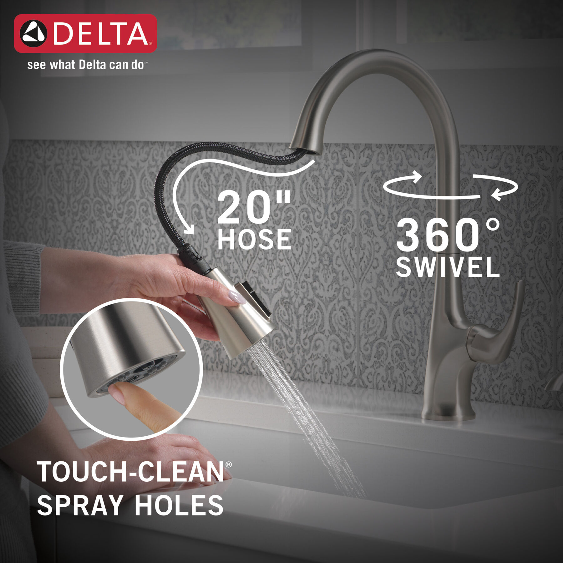 Single Handle Pull-Down Kitchen Faucet with Soap Dispenser and