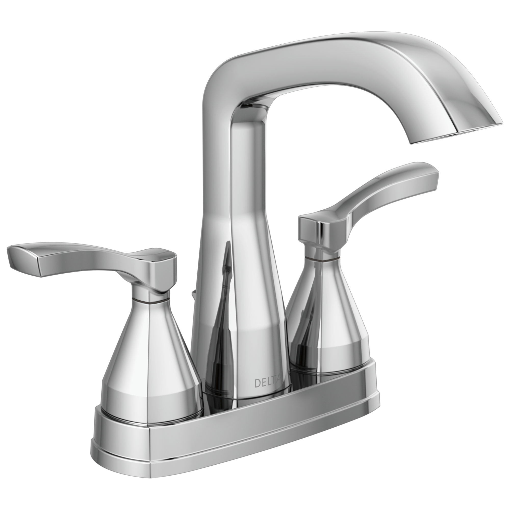 Delta Faucet Stryke Two Handle Centerset Bathroom Faucet with Pop-up Drain - Lumicoat Chrome