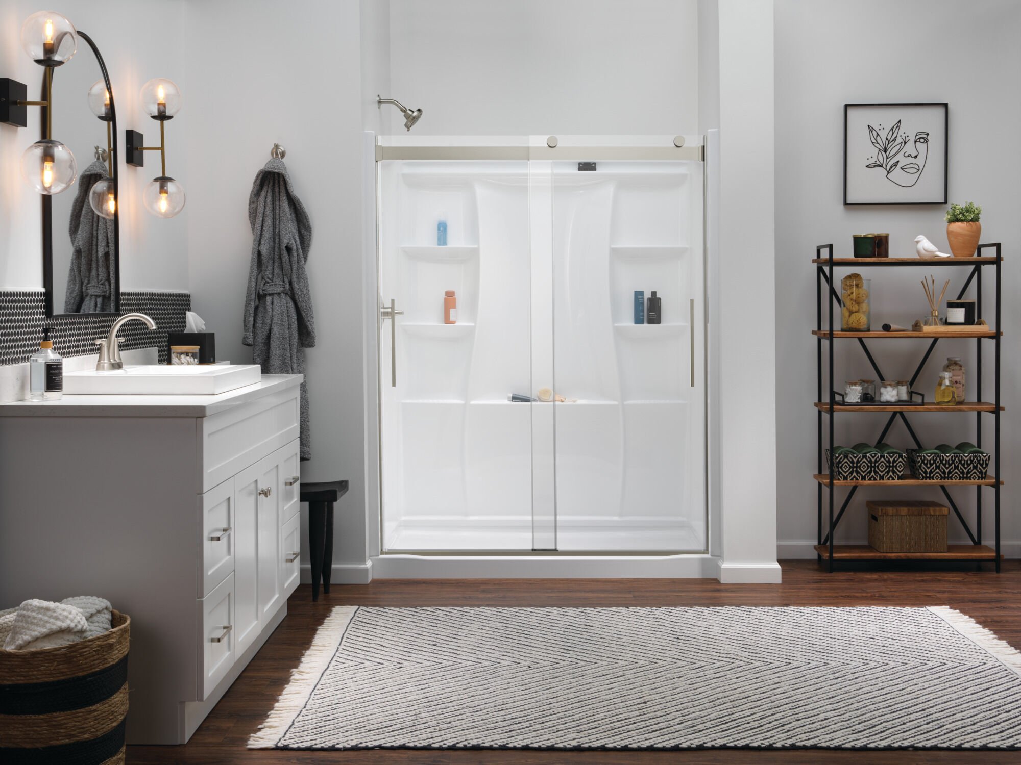 Two Handle Centerset Bathroom Faucet in Spotshield Brushed Nickel