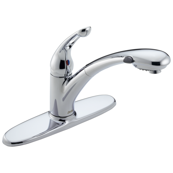 Single Handle PullOut Kitchen Faucet in Chrome 472DST Delta Faucet
