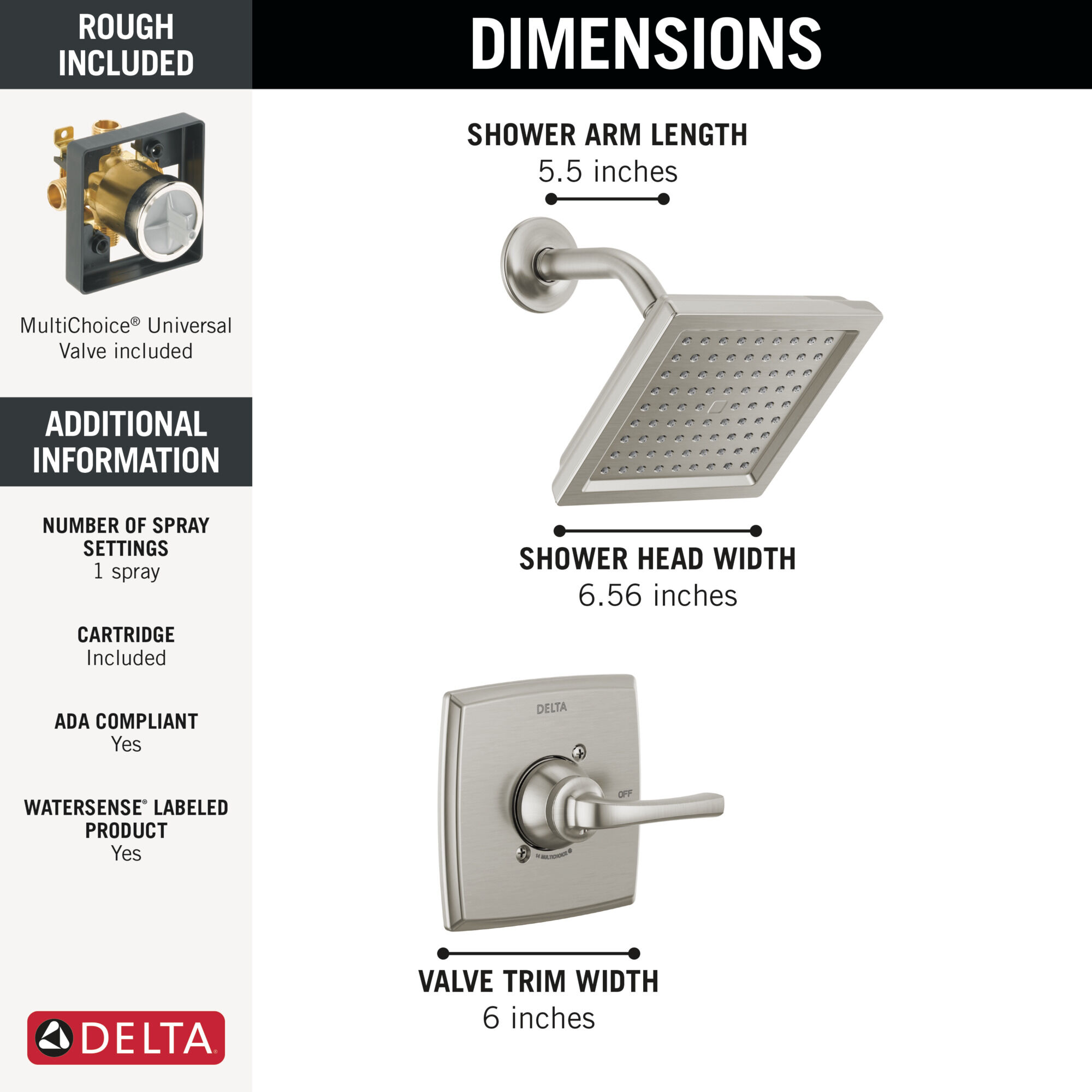 Monitor® 14 Series Shower in Spotshield Brushed Nickel 142864-SP