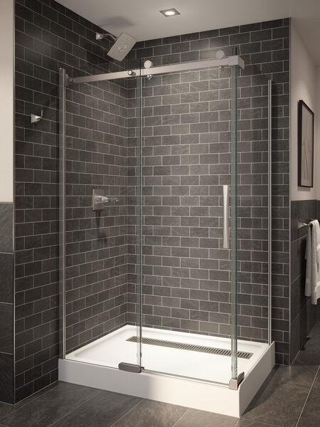 48 X 36 Frameless Shower Enclosure In, Delta Sliding Shower Doors