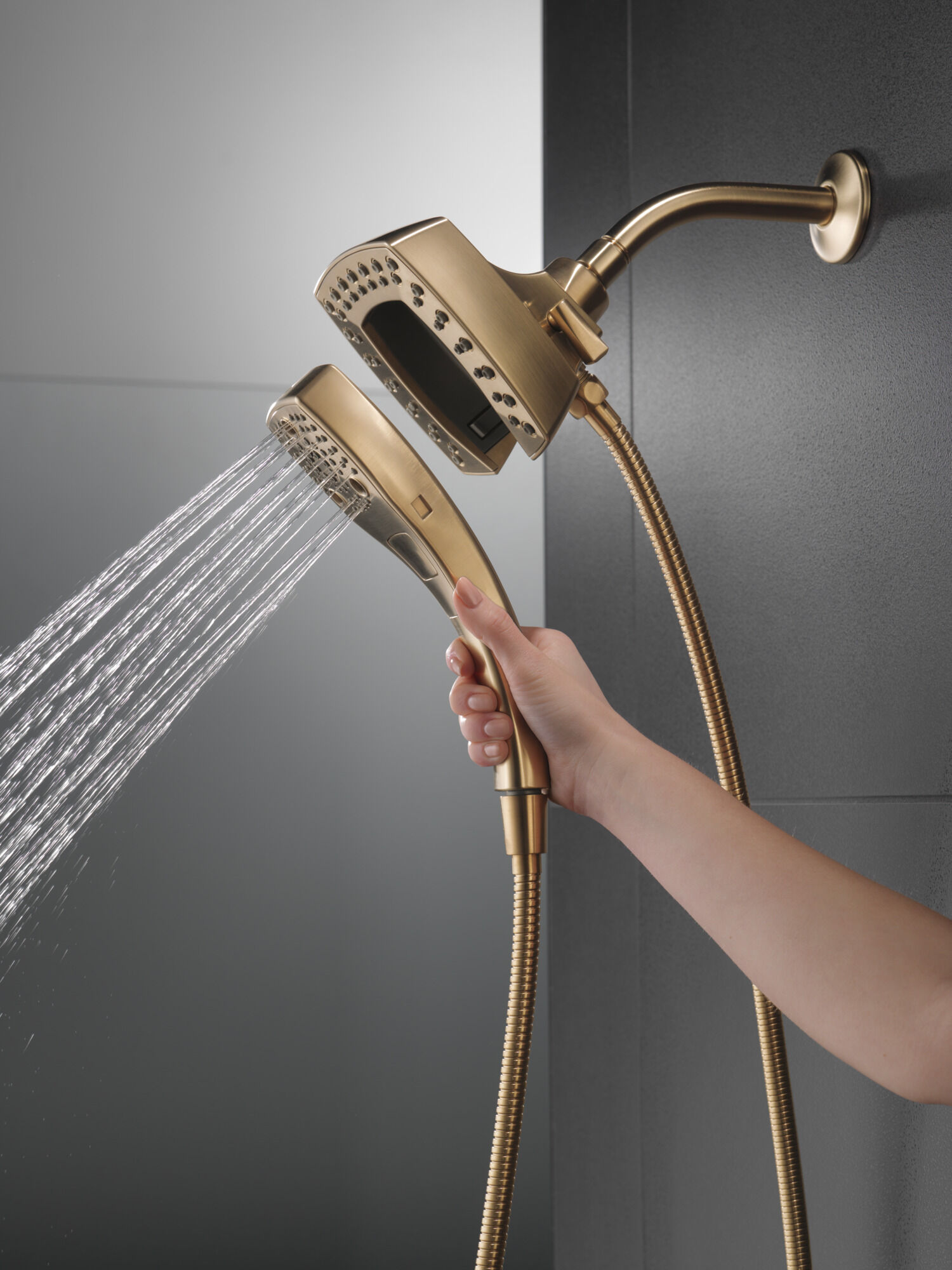 H2Okinetic® In2ition® 5-Setting Two-in-One Shower in Lumicoat
