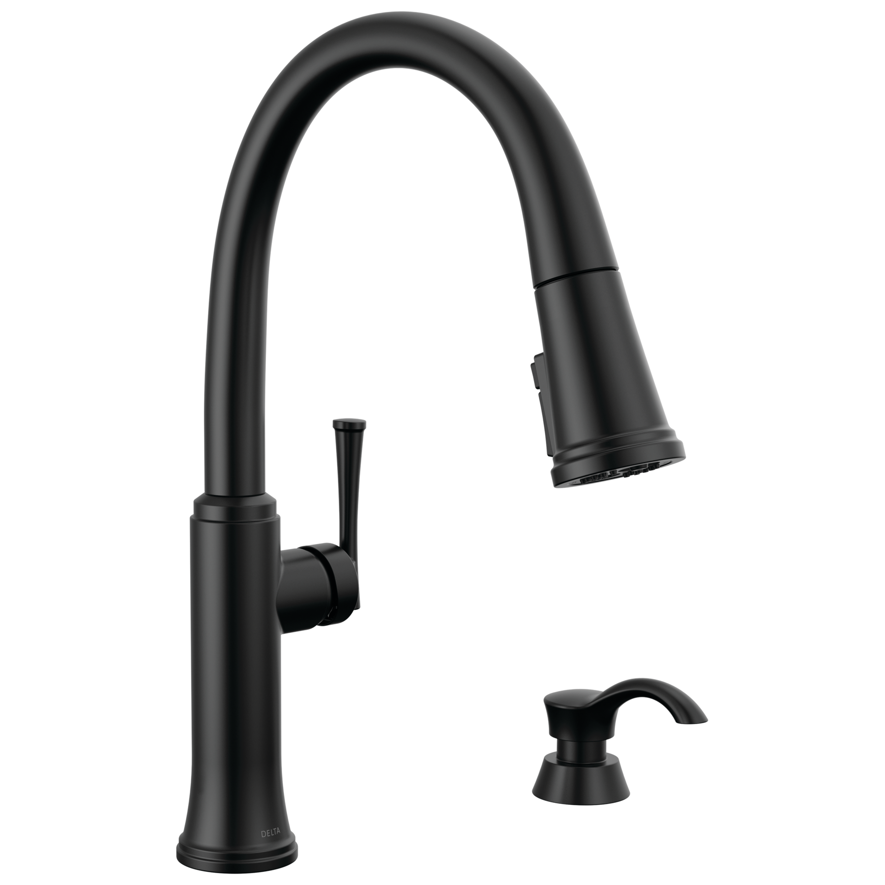 Single Handle Pull-Down Kitchen Faucet with Soap Dispenser and