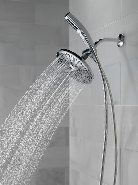 Shower Head u0026 Hand Shower 1.75 GPM 4-Setting in Chrome 75285 | Delta Faucet