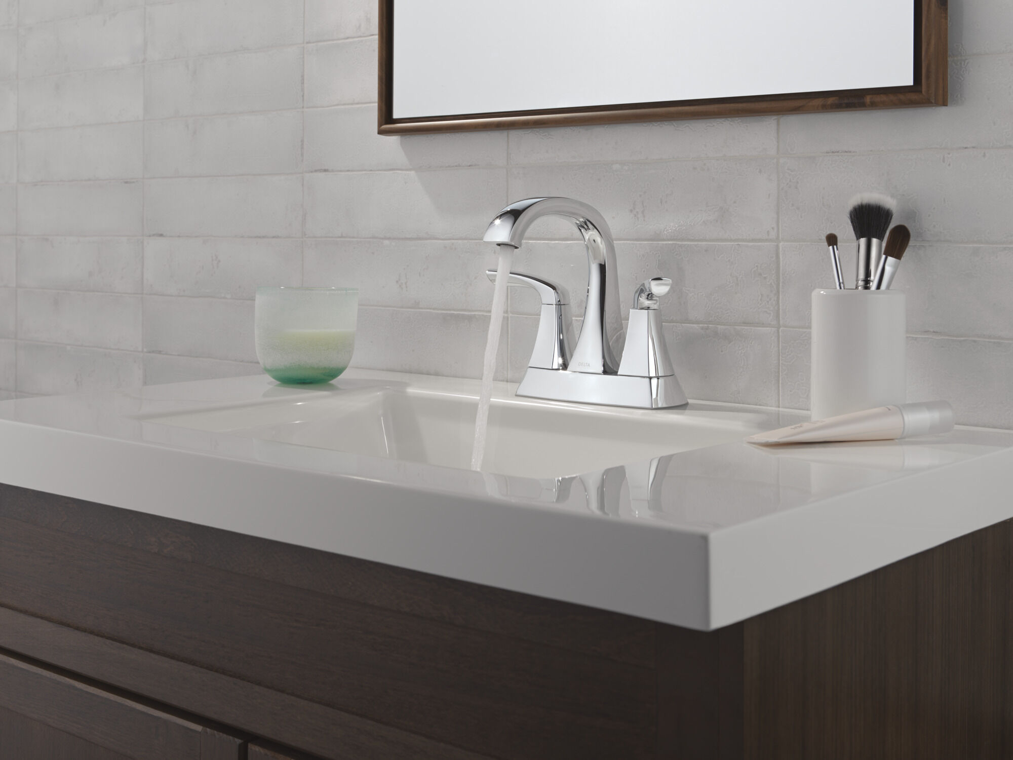 Two Handle Centerset Bathroom Faucet in Chrome 25895LF | Delta Faucet