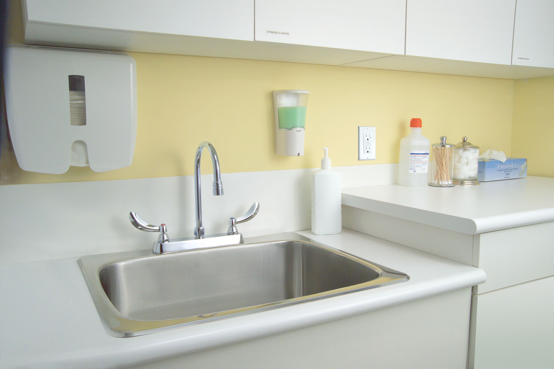 Two Handle 8 In Cast Deck-Mount Faucet