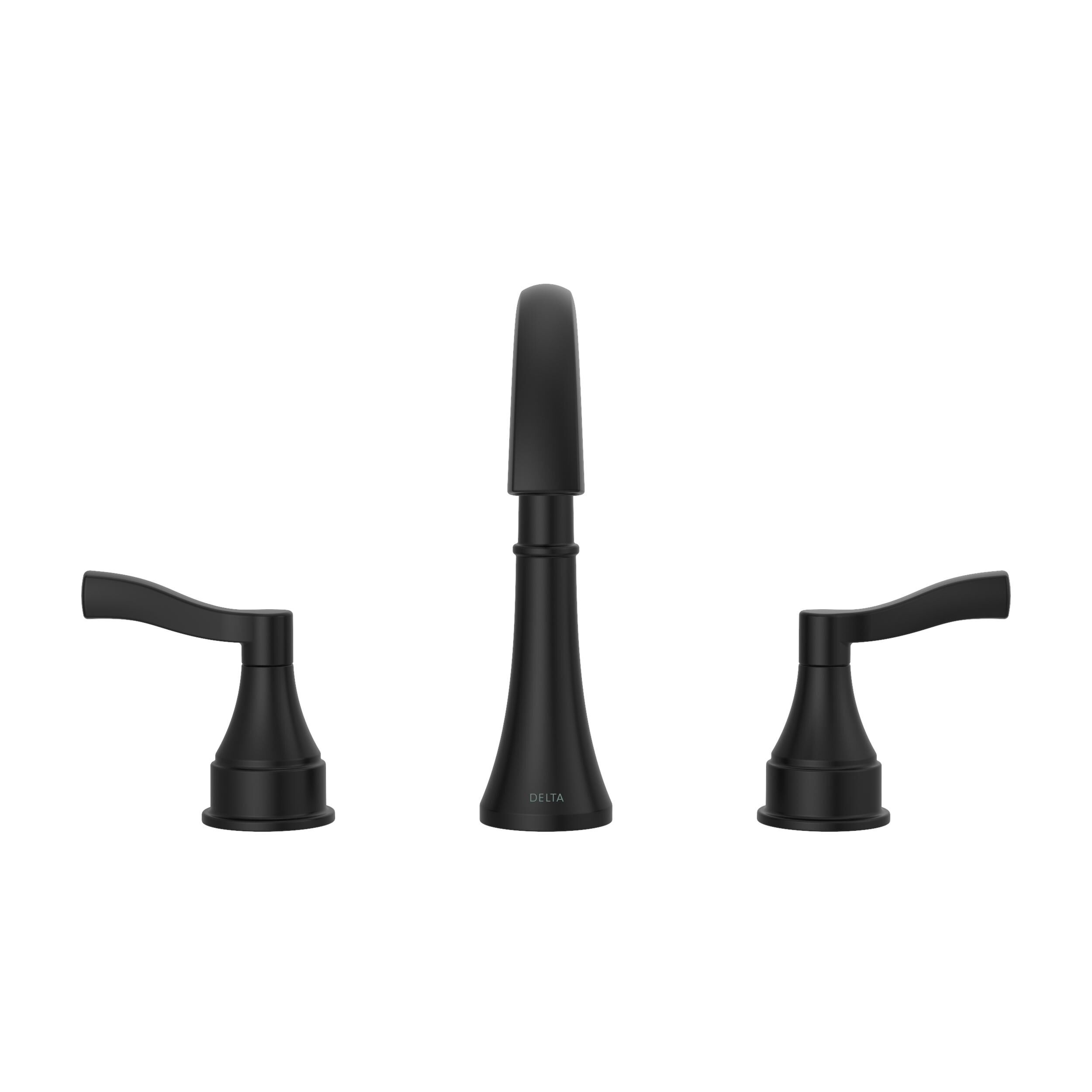 Two Handle Widespread Bathroom Faucet in Matte Black 35822LF-BL