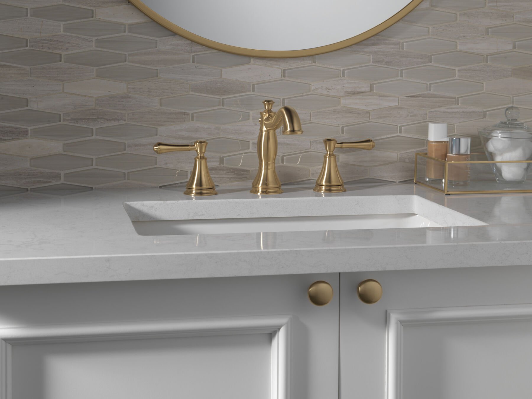 Two Handle Widespread Bathroom Faucet in Champagne Bronze 3597LF  