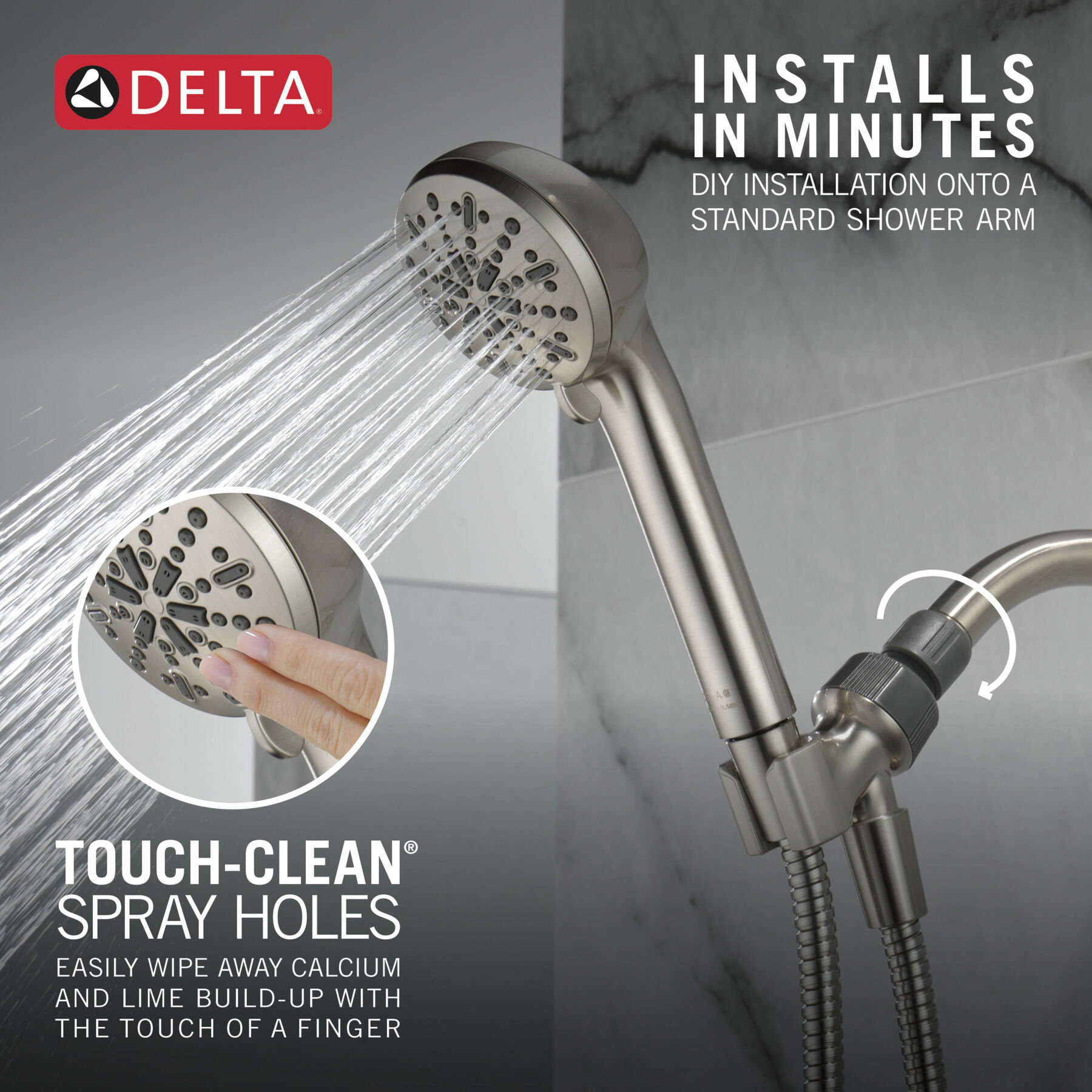 4Setting Hand Shower in Spotshield Brushed Nickel 75413SN Delta Faucet