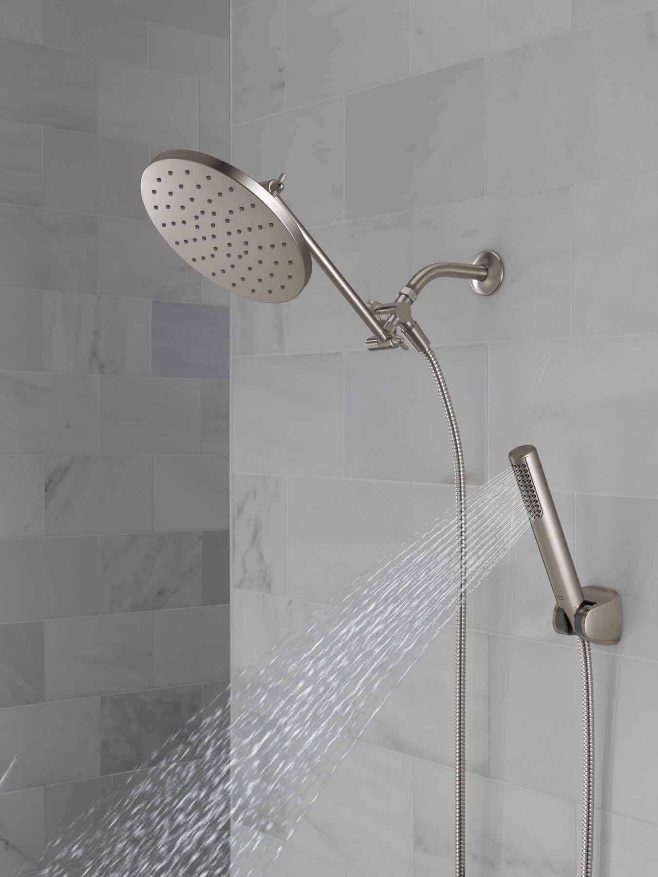 Adjustable Raincan Shower Head with Hand Shower