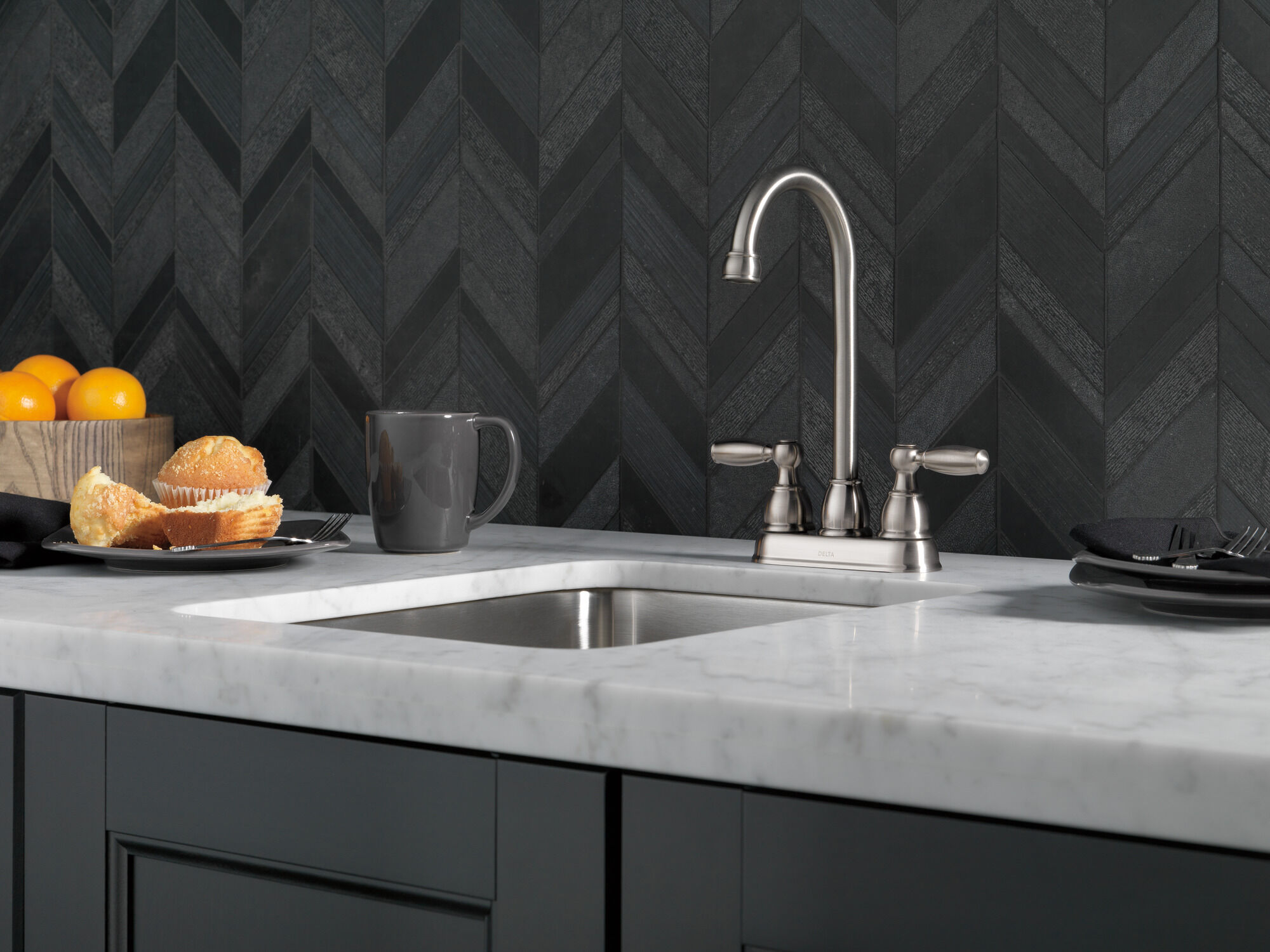 Two Handle Bar / Prep Faucet in Stainless B28911LF-SS | Delta Faucet