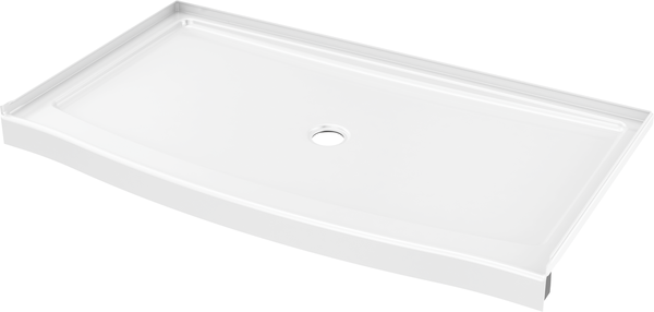 60 x 32~ Curved Alcove Shower Base with Center Drain, image 1