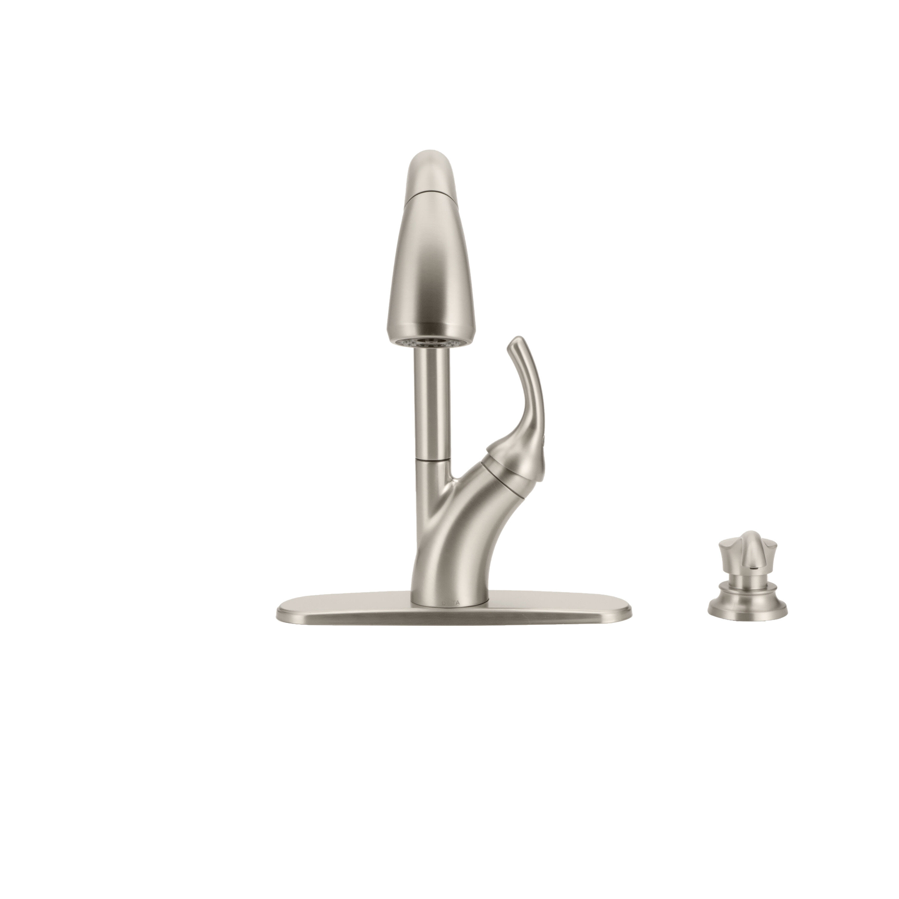 Single Handle Pull-Out Kitchen Faucet with Soap Dispenser and