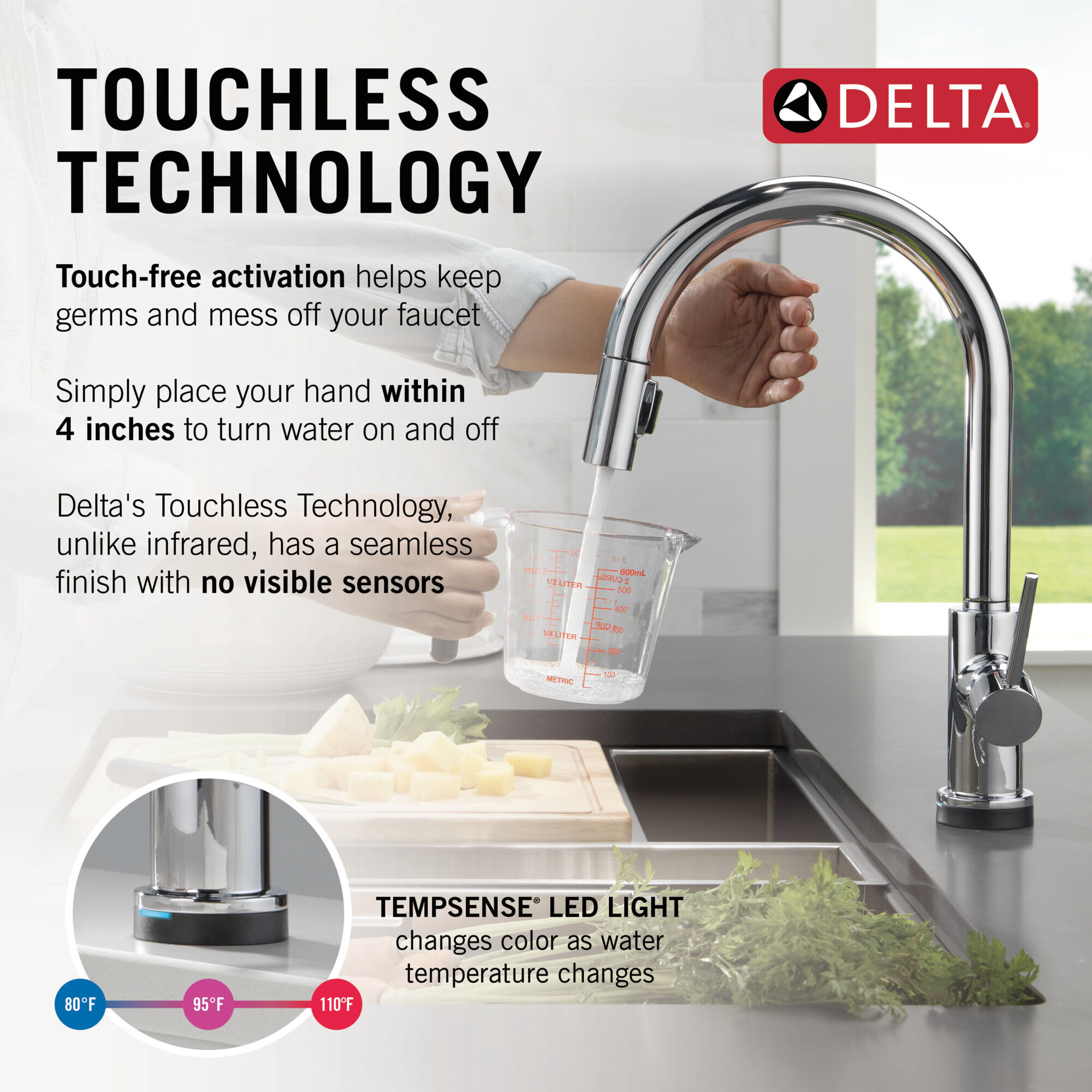 タナトス Single Handle Pull-Down Kitchen Faucet in Chrome 9159-DST | Delta