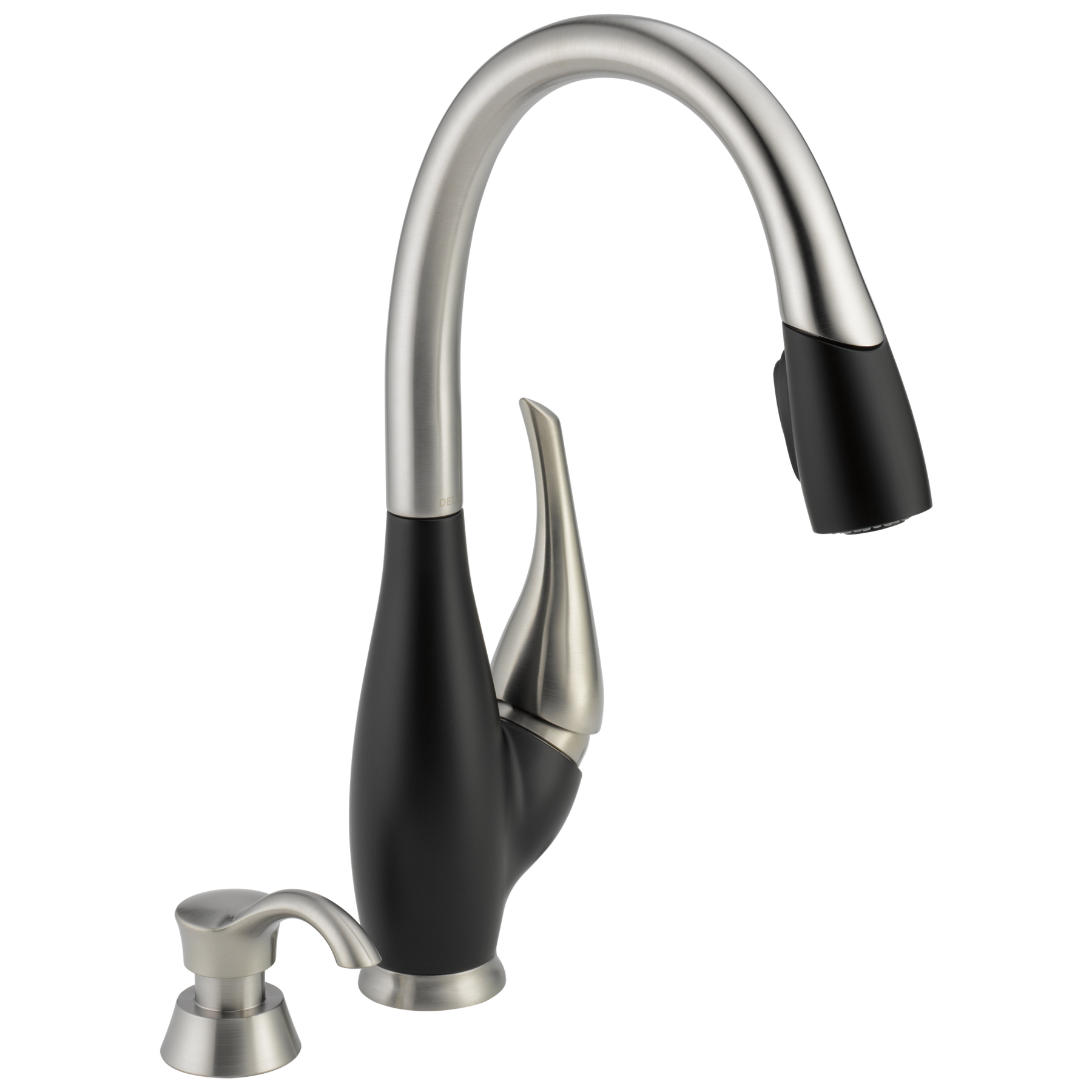 Single Handle Pull-Down Kitchen Faucet with Soap Dispenser in