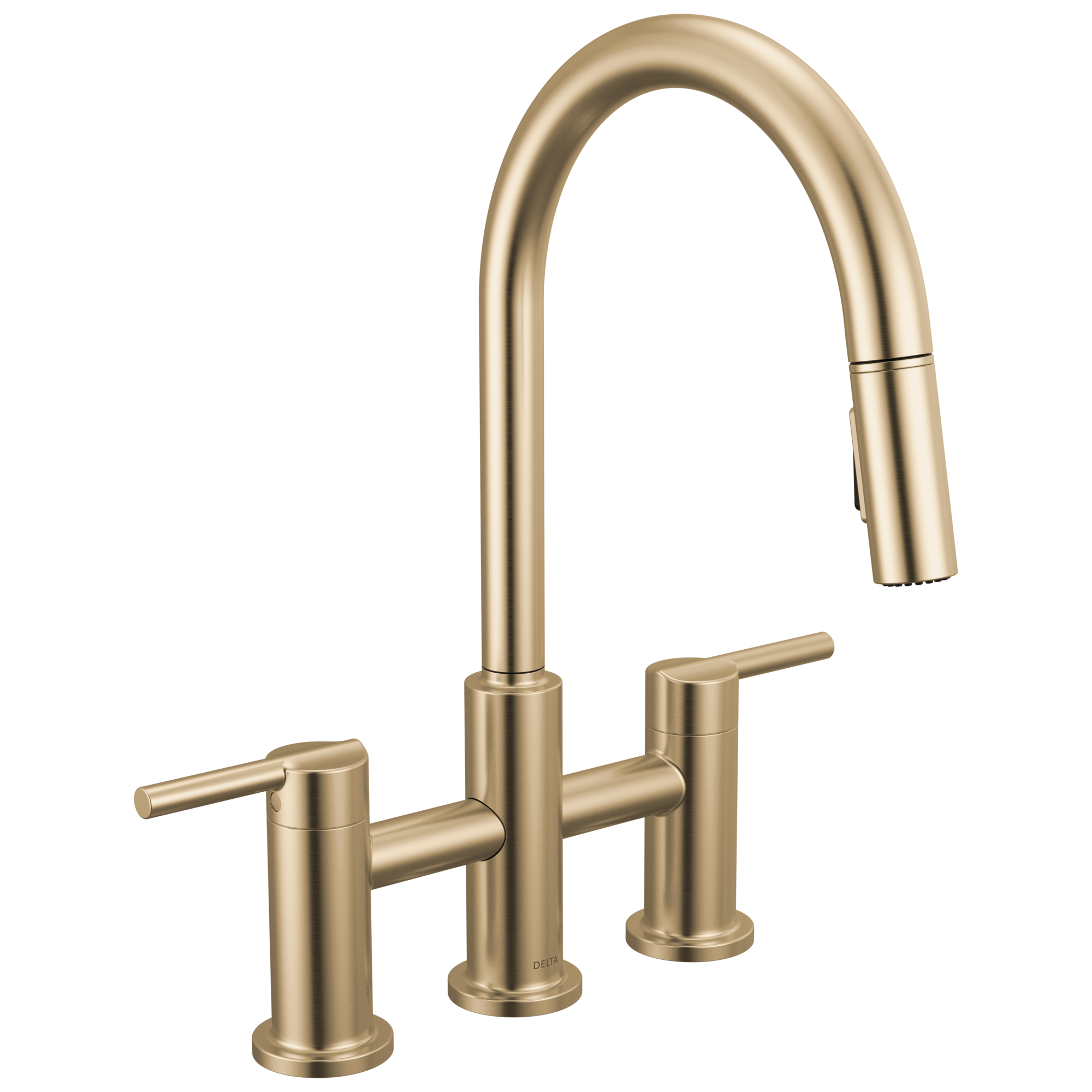 Delta Nicoli™ Pull-Down Bridge Kitchen Faucet - Two Handle - 1.8 GPM in Champagne Bronze