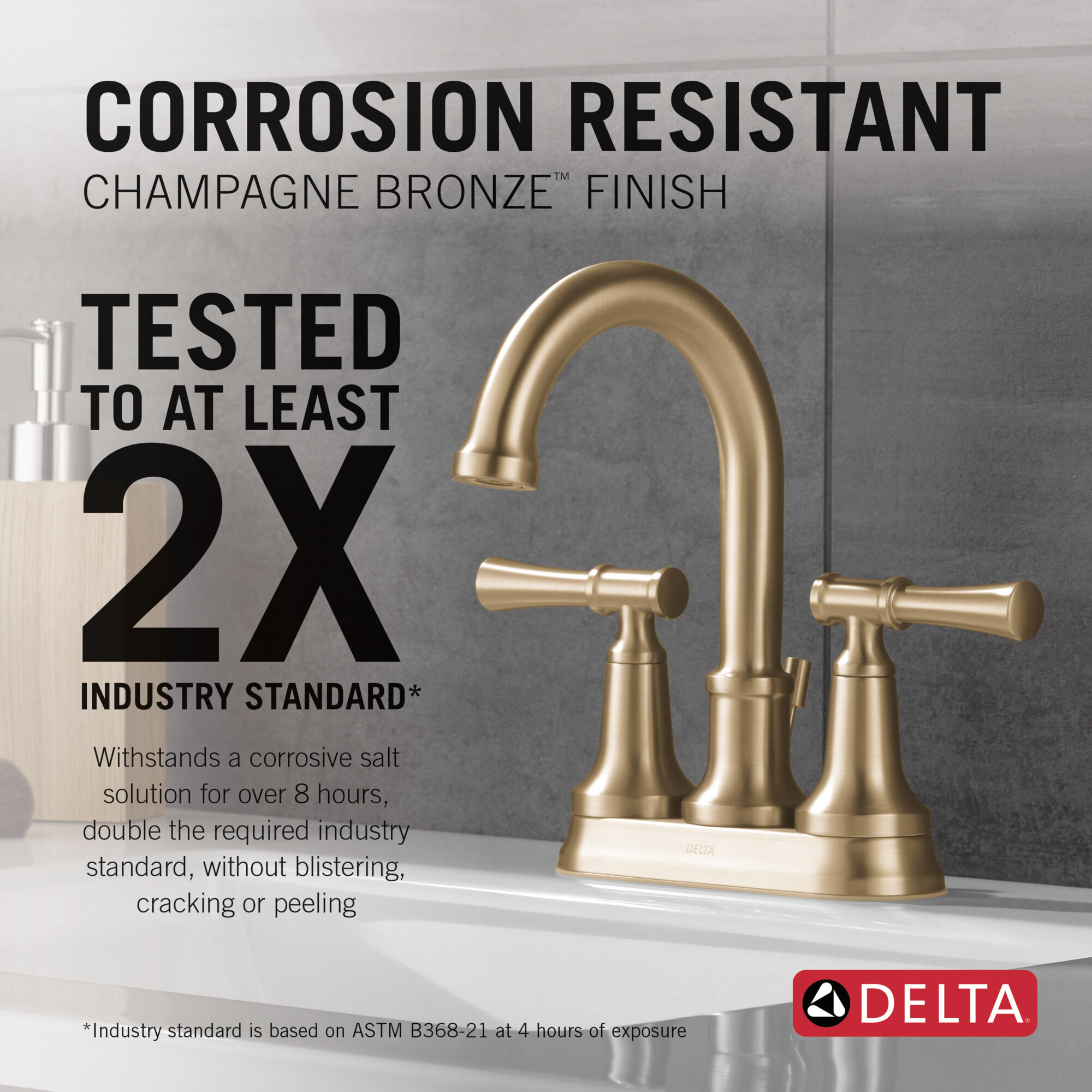 Two Handle Centerset Lavatory Faucet in Champagne Bronze 25747LF