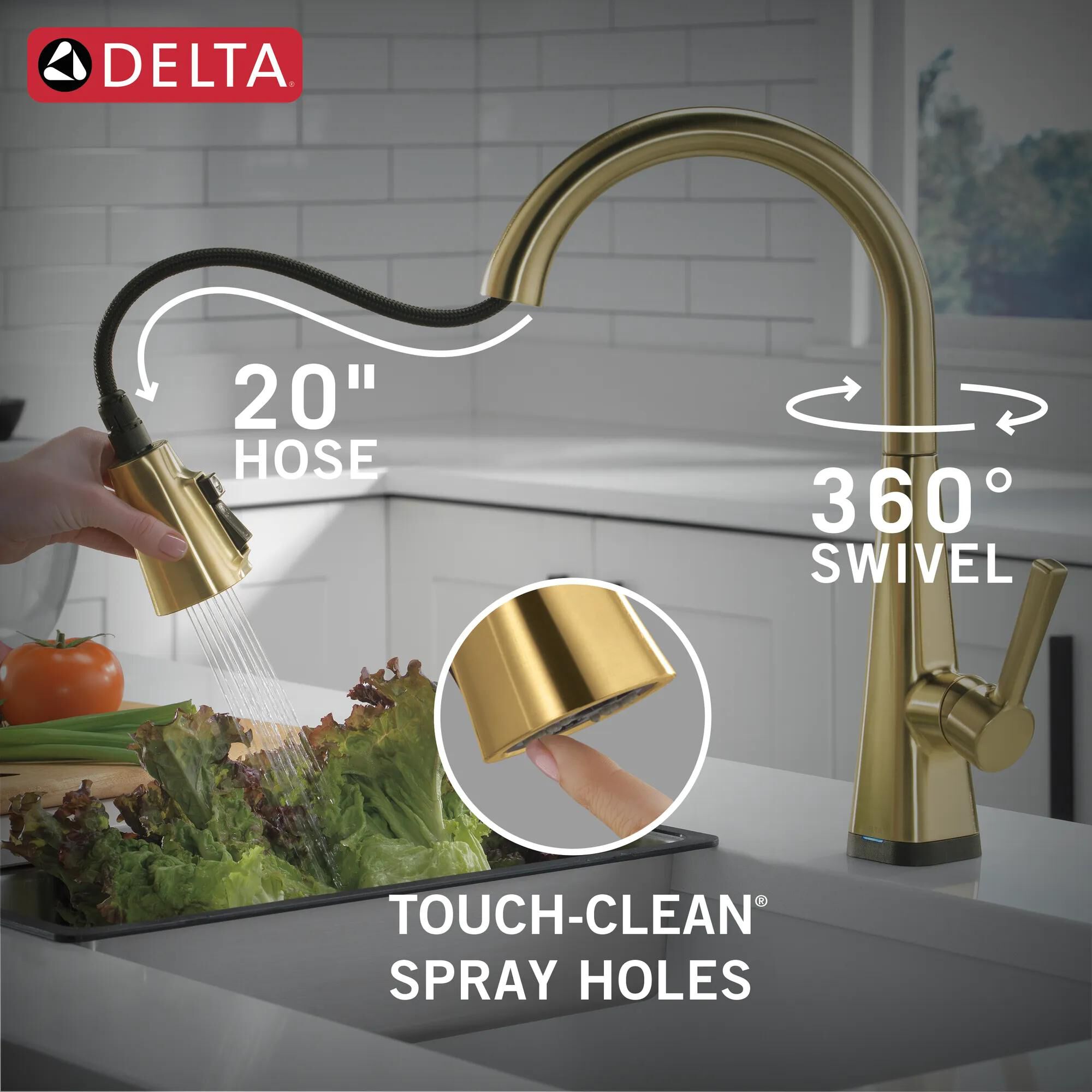 Single-Handle Pull-Down Kitchen Faucet with Touch2O® Technology in