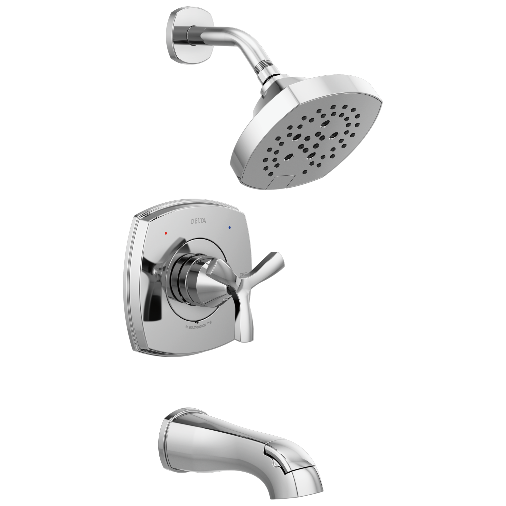 Delta Faucet Stryke 14 Series Tub and Shower - Lumicoat Chrome