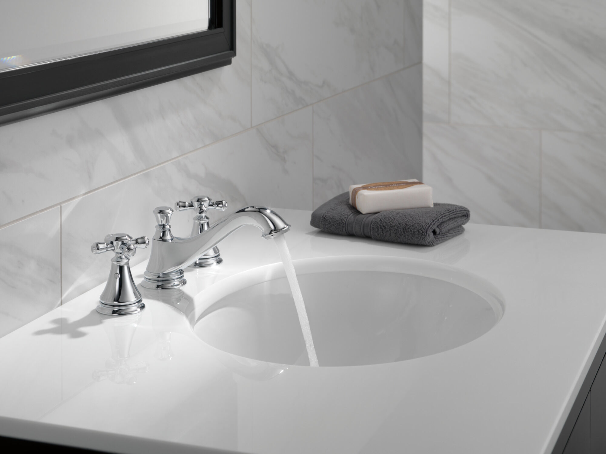 Metal Cross Handle Set - Deck Mount Bathroom & Bidet in Chrome