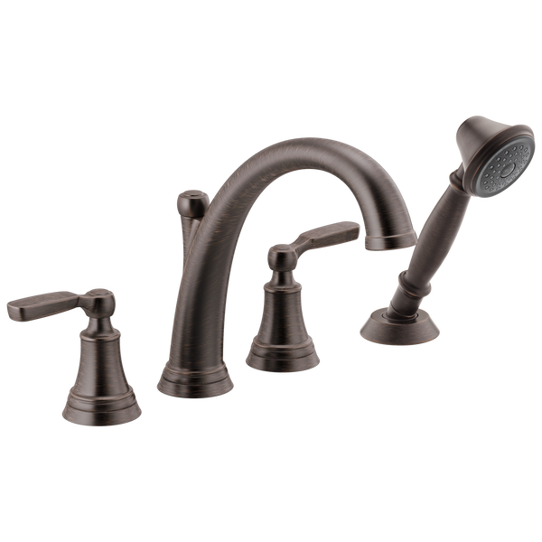 Roman Tub with Handshower Trim in Venetian Bronze T4732-RB | Delta  