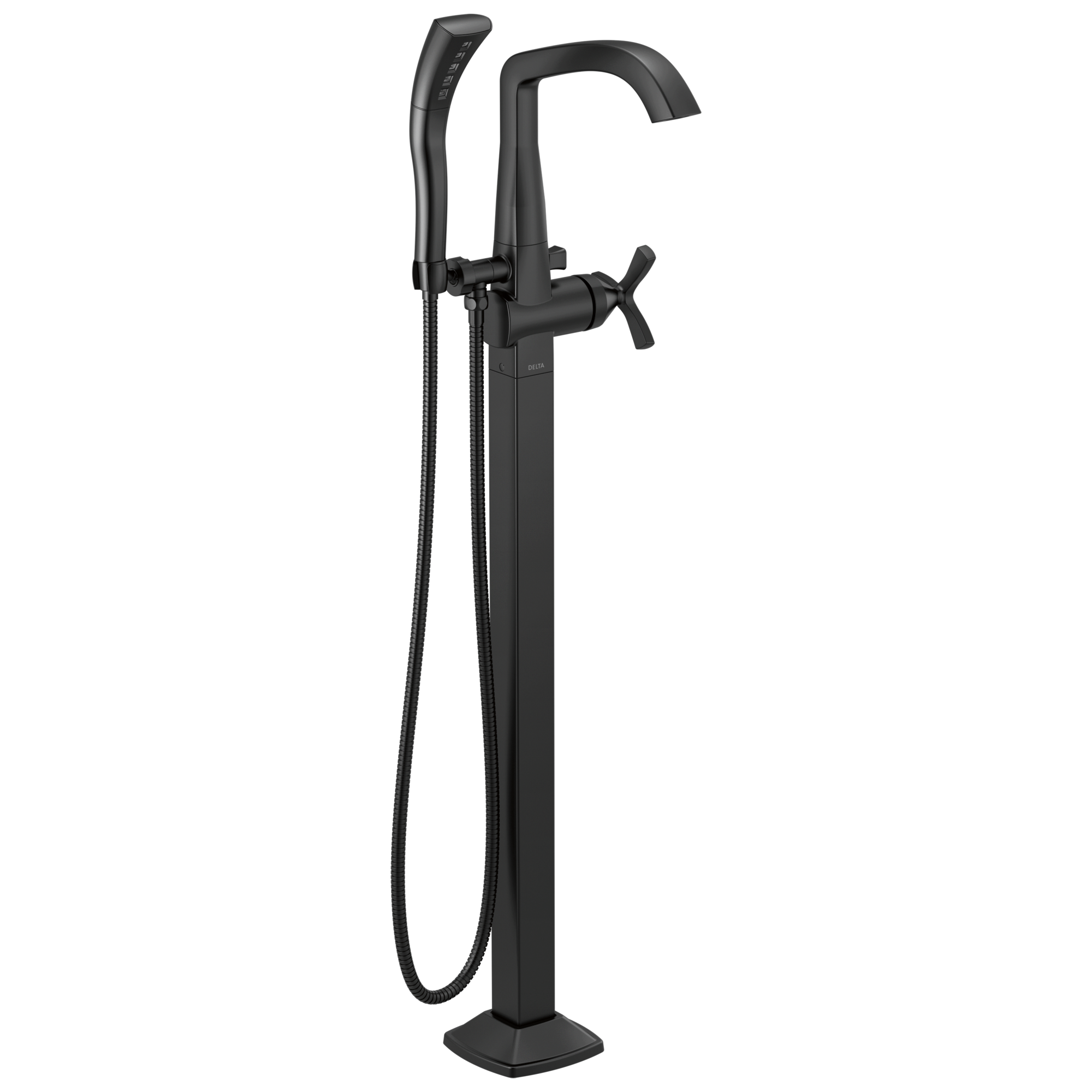 Delta Faucet Stryke Single Handle Floor Mount Tub Filler Trim - - Matte Black