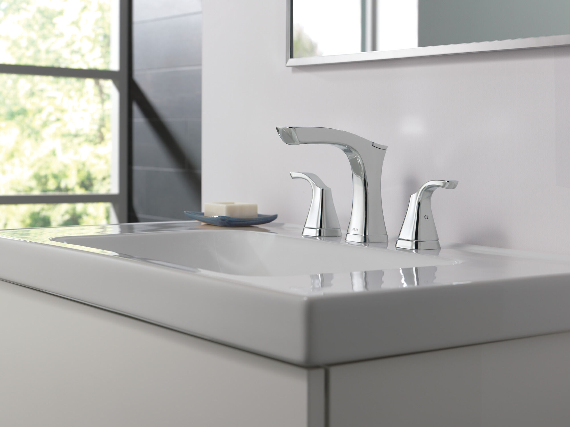 Two Handle Widespread Bathroom Faucet - Metal Pop-Up in Chrome