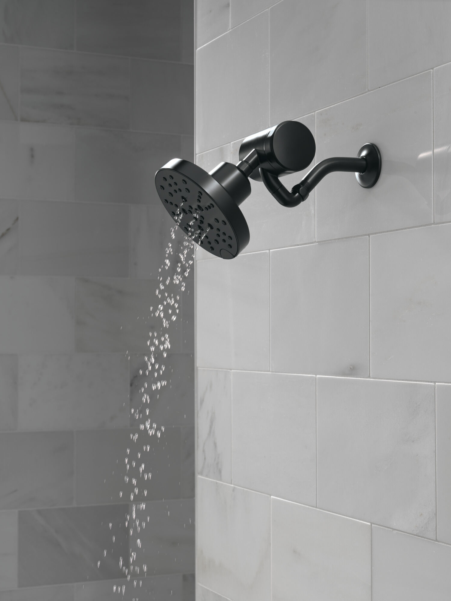 H2Okinetic® 5-Setting Contemporary Raincan Shower Head in Matte