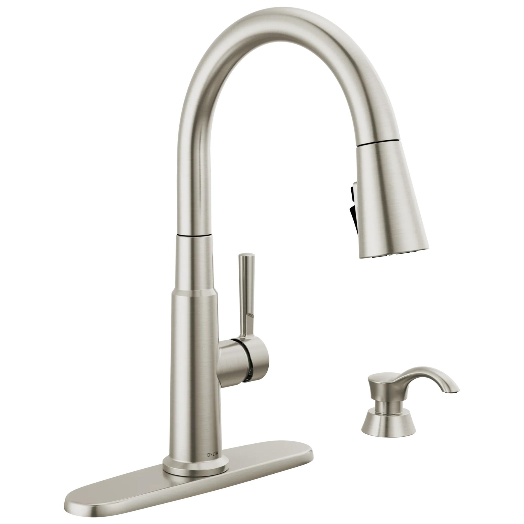 Single Handle Pull-Down Kitchen Faucet with Soap Dispenser and